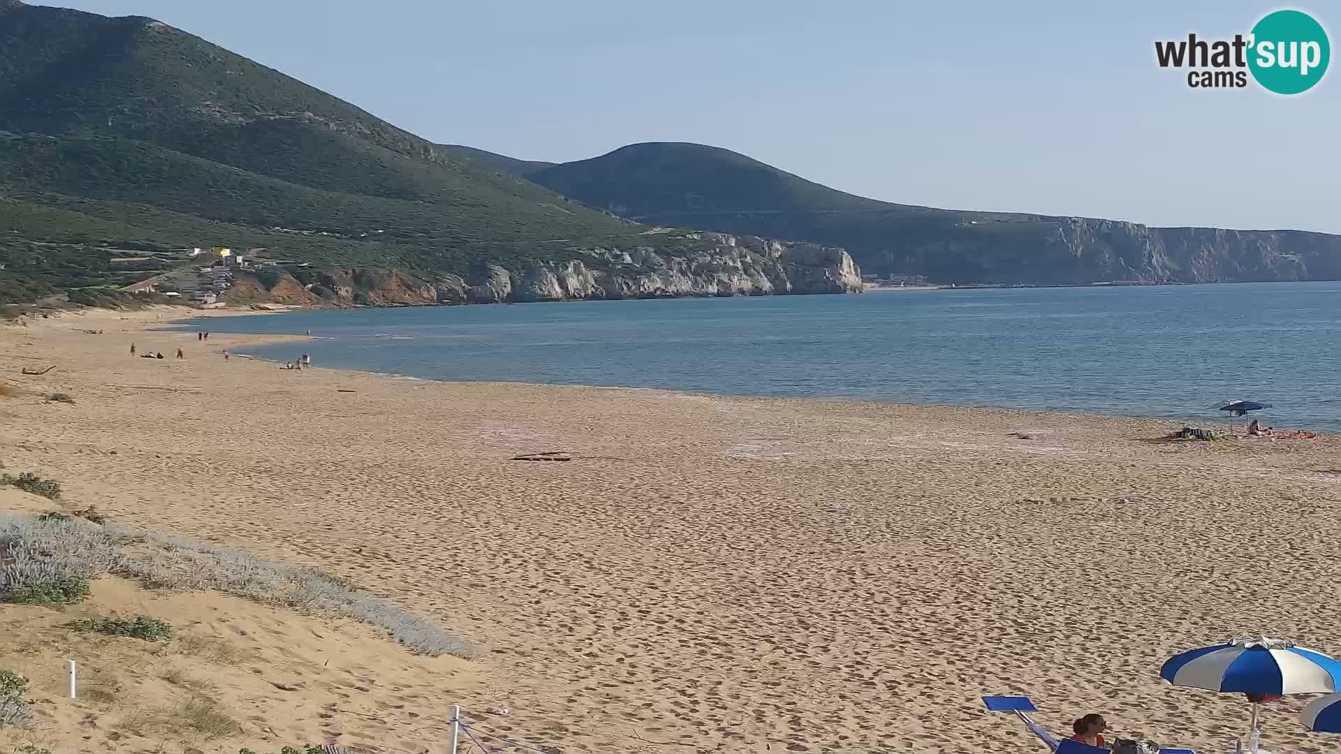 Webcam en direct de la plage de San Nicolò à Buggerru en Sardaigne – Regardez les vagues et le coucher de soleil