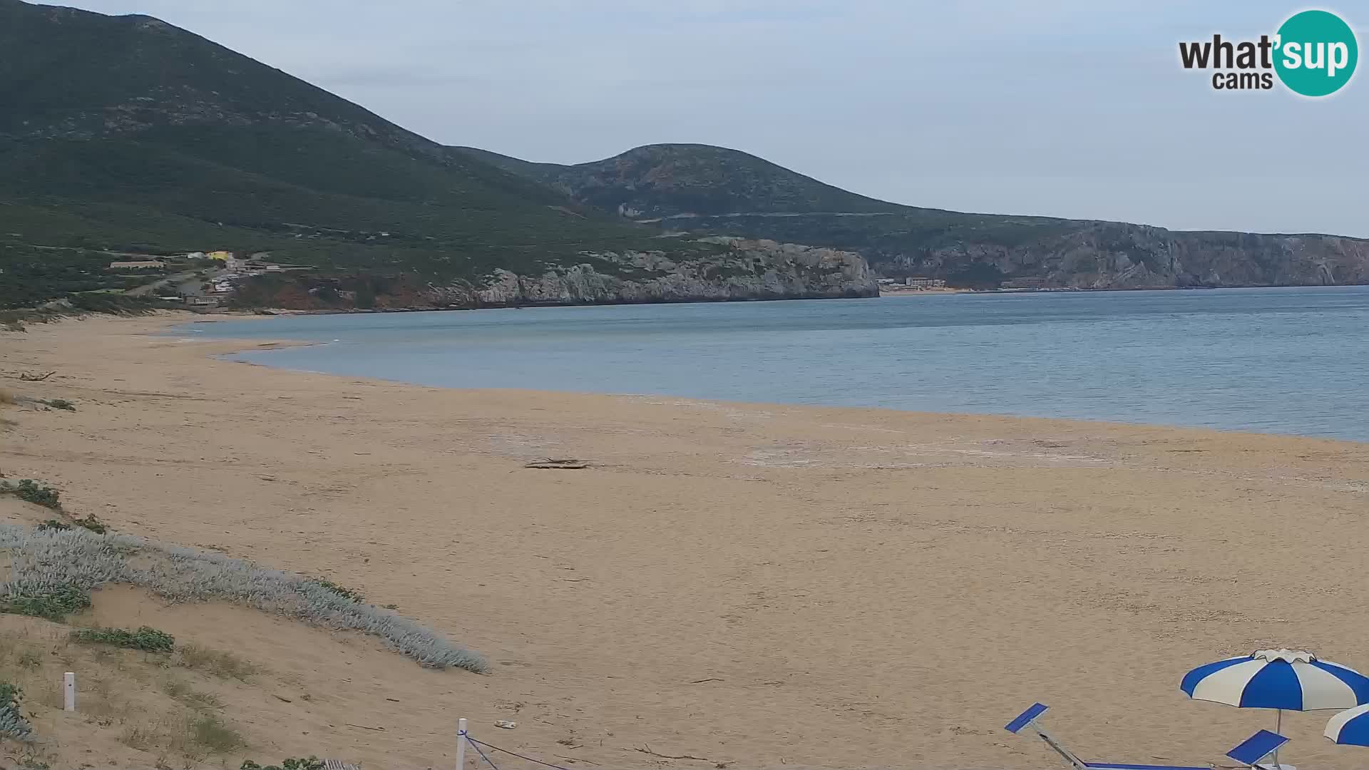 Webcam en direct de la plage de San Nicolò à Buggerru en Sardaigne – Regardez les vagues et le coucher de soleil