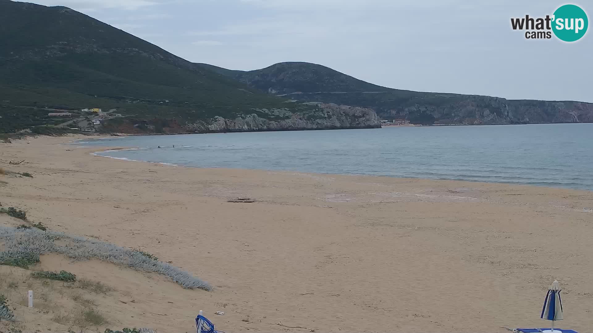 Webcam en direct de la plage de San Nicolò à Buggerru en Sardaigne – Regardez les vagues et le coucher de soleil