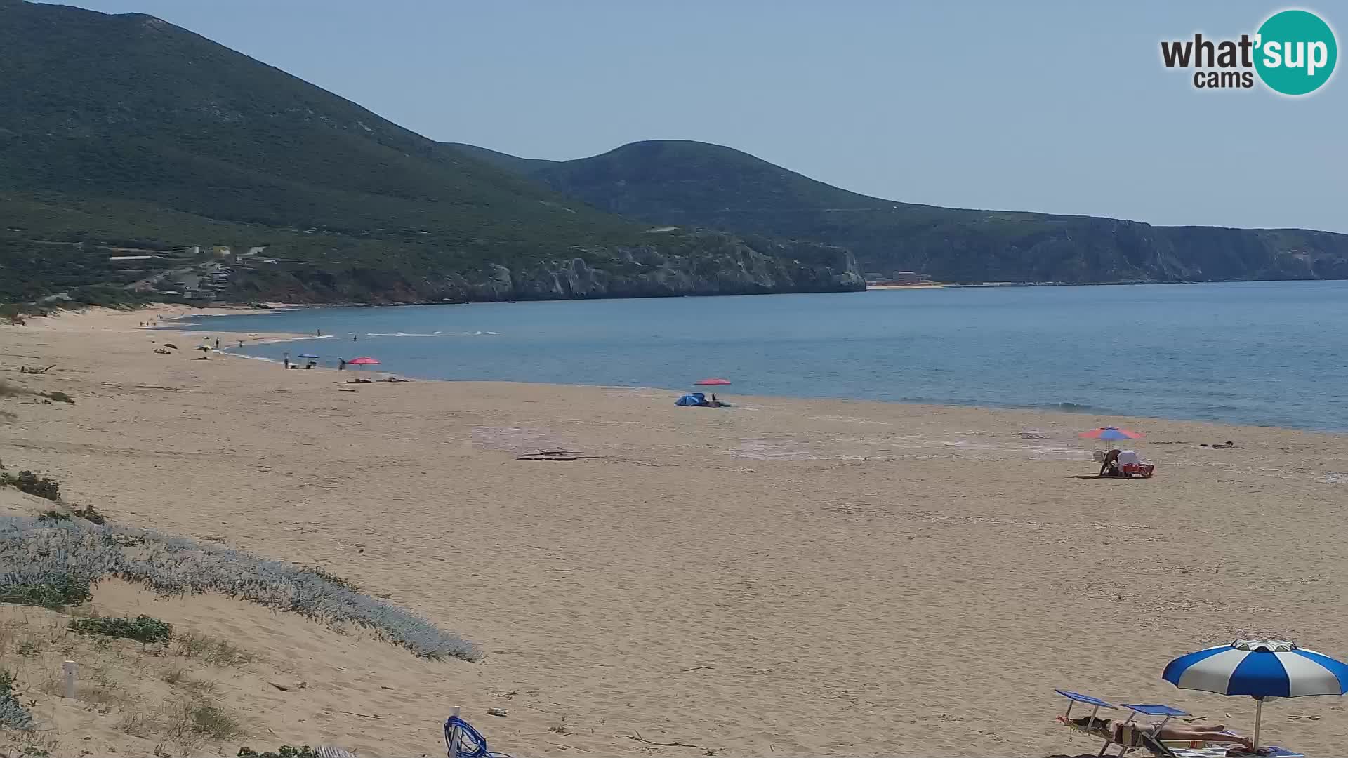 Live-Webcam am Strand von San Nicolò in Buggerru, Sardinien – Beobachten Sie die Wellen und den Sonnenuntergang