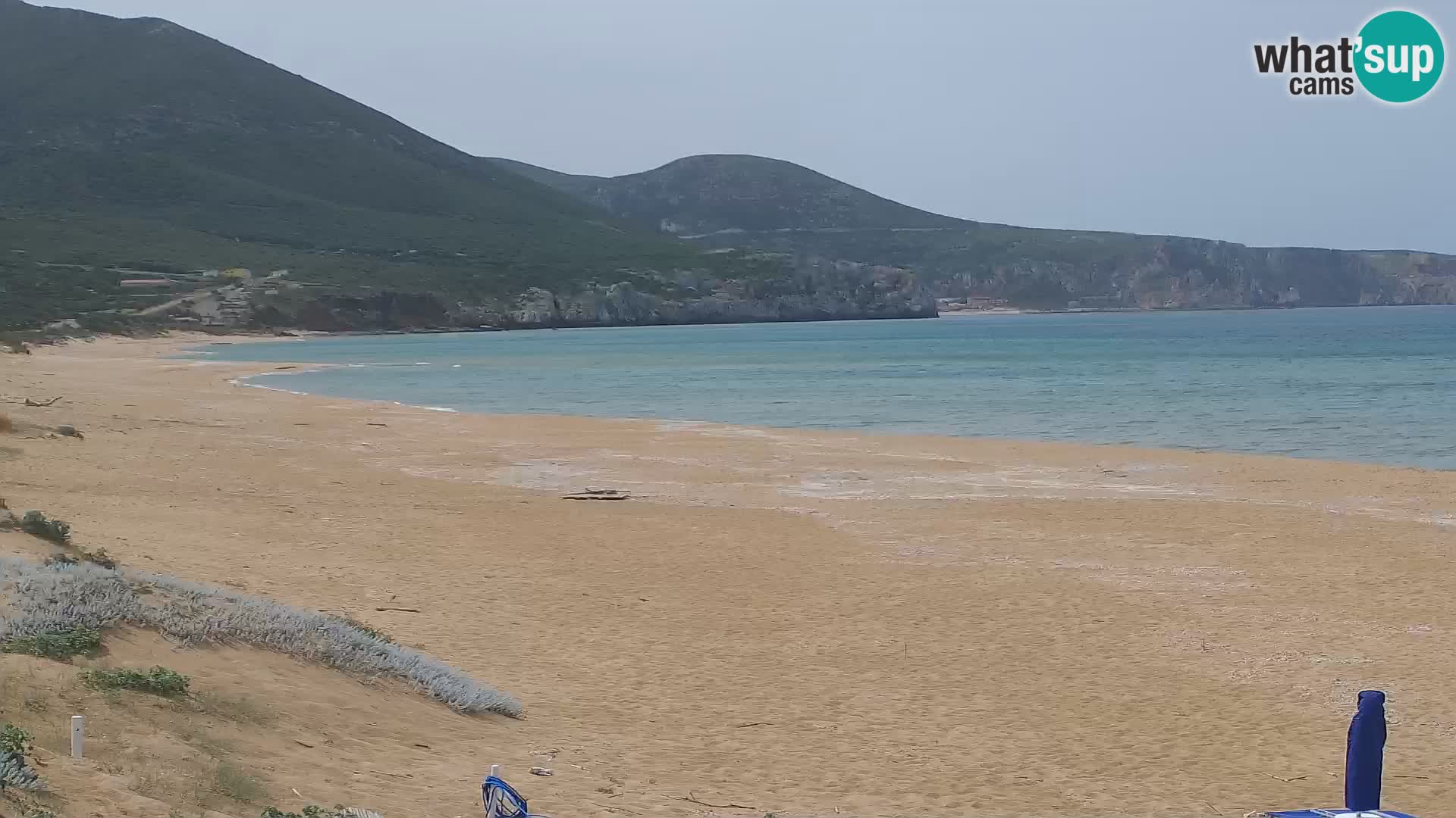 Webcam en direct de la plage de San Nicolò à Buggerru en Sardaigne – Regardez les vagues et le coucher de soleil