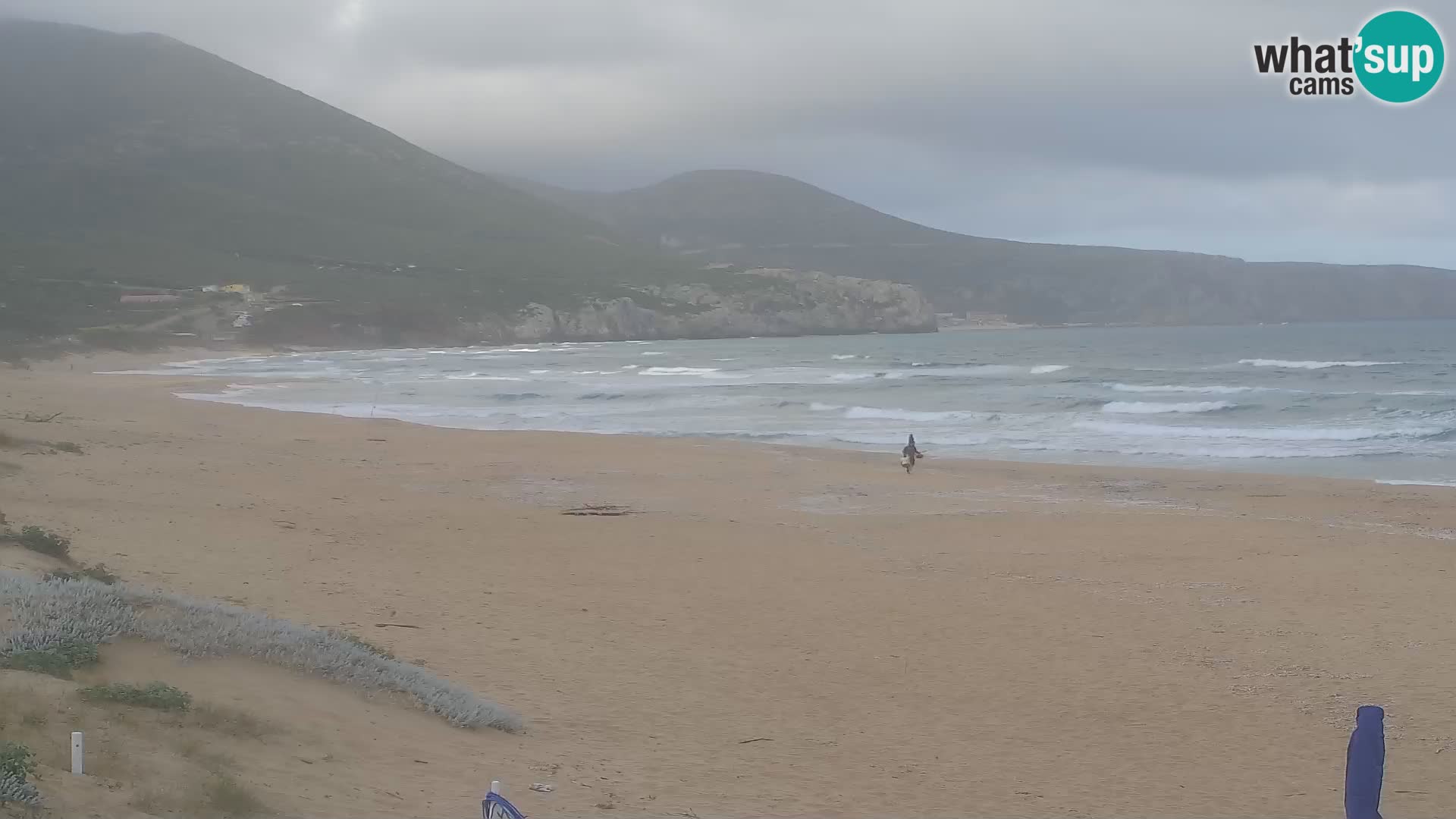 Live-Webcam am Strand von San Nicolò in Buggerru, Sardinien – Beobachten Sie die Wellen und den Sonnenuntergang