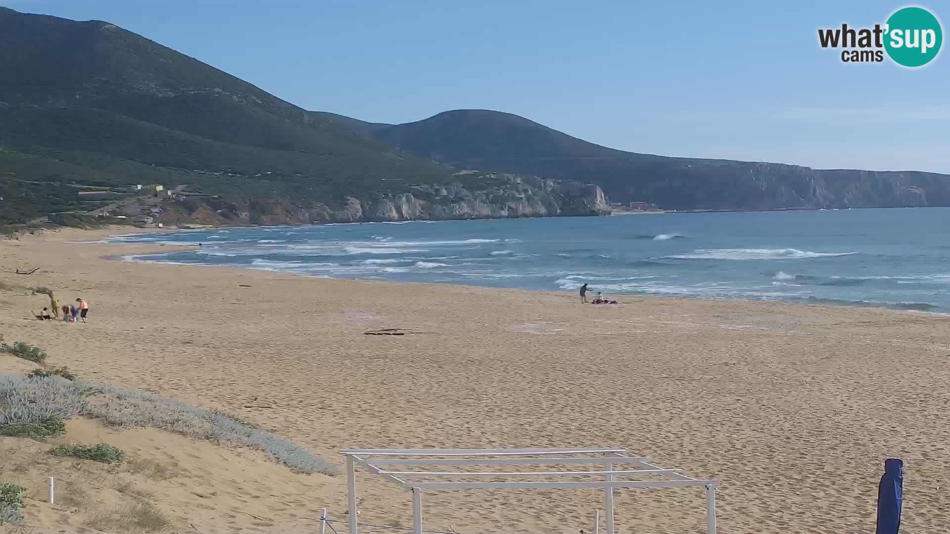 Webcam en direct de la plage de San Nicolò à Buggerru en Sardaigne – Regardez les vagues et le coucher de soleil