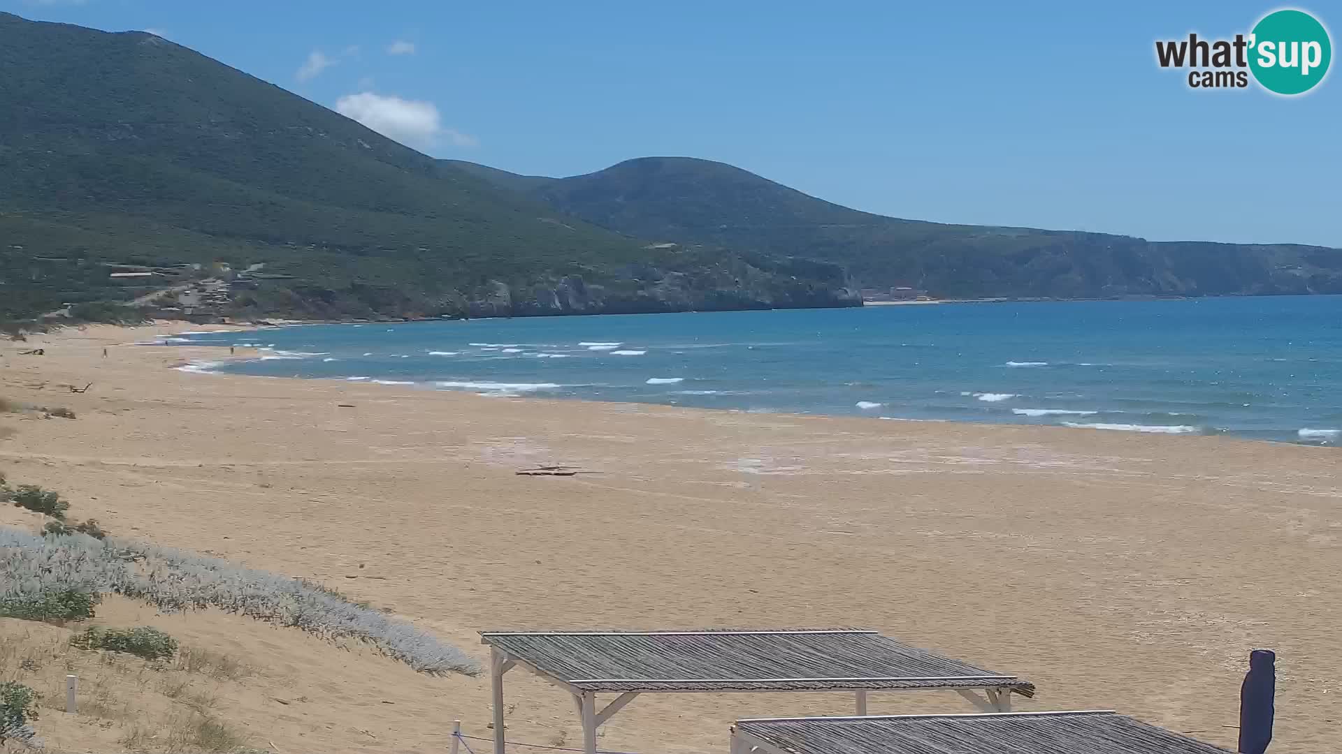 Webcam en direct de la plage de San Nicolò à Buggerru en Sardaigne – Regardez les vagues et le coucher de soleil