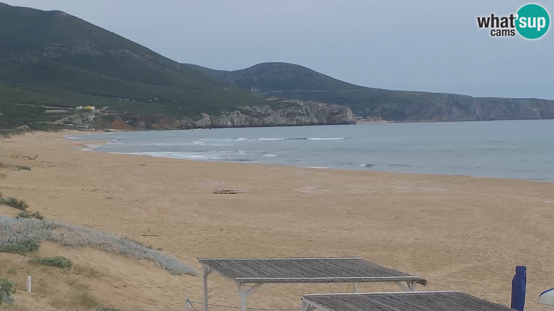 Live-Webcam am Strand von San Nicolò in Buggerru, Sardinien – Beobachten Sie die Wellen und den Sonnenuntergang
