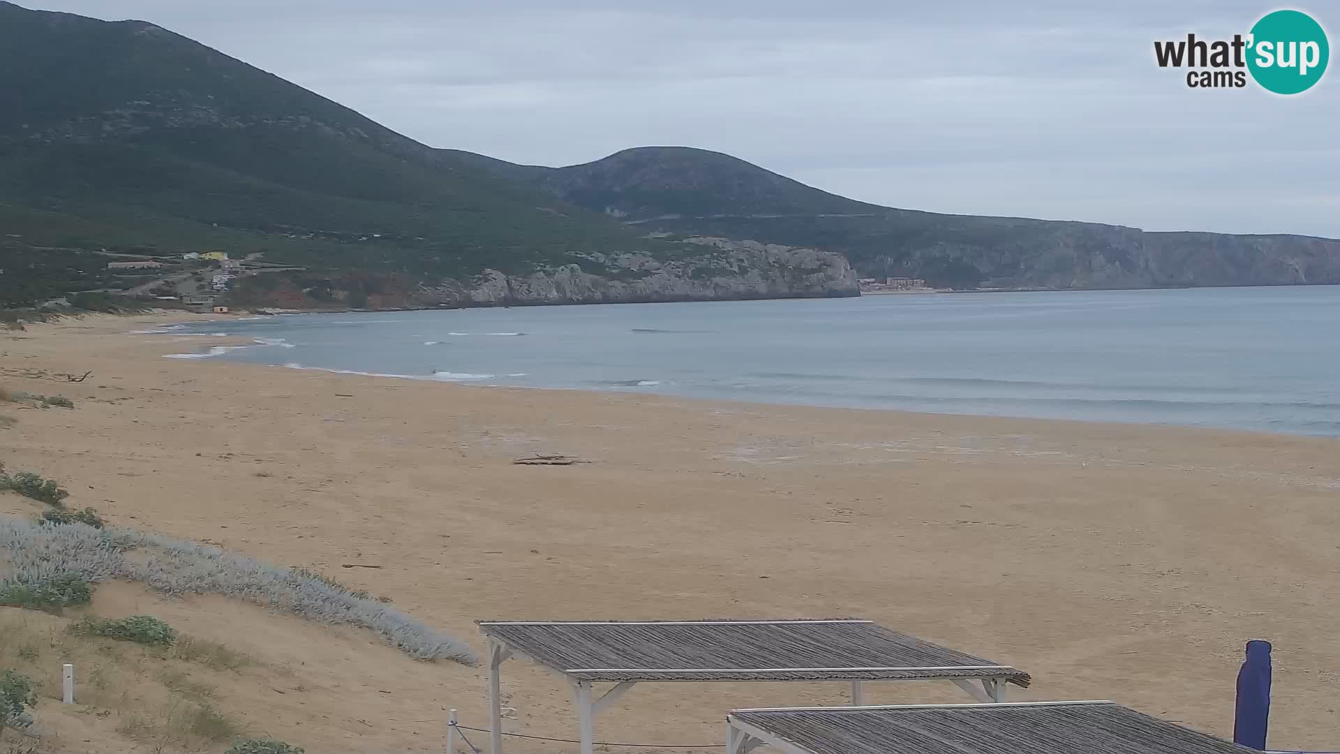 Live-Webcam am Strand von San Nicolò in Buggerru, Sardinien – Beobachten Sie die Wellen und den Sonnenuntergang