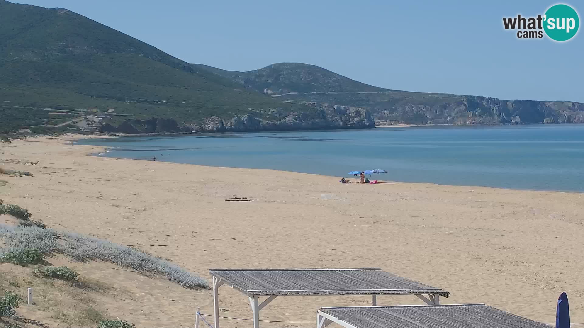 Spletna kamera plaže San Nicolò v Buggerruju, Sardinija – uživajte v valovih in sončnih zahodih