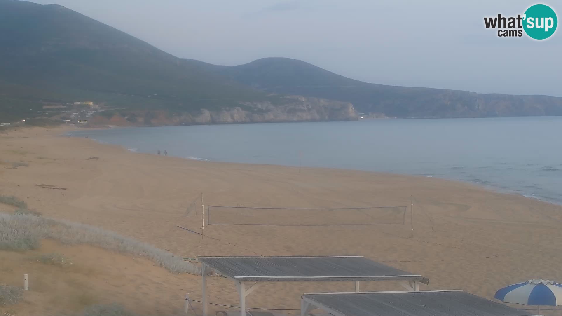 Live-Webcam am Strand von San Nicolò in Buggerru, Sardinien – Beobachten Sie die Wellen und den Sonnenuntergang