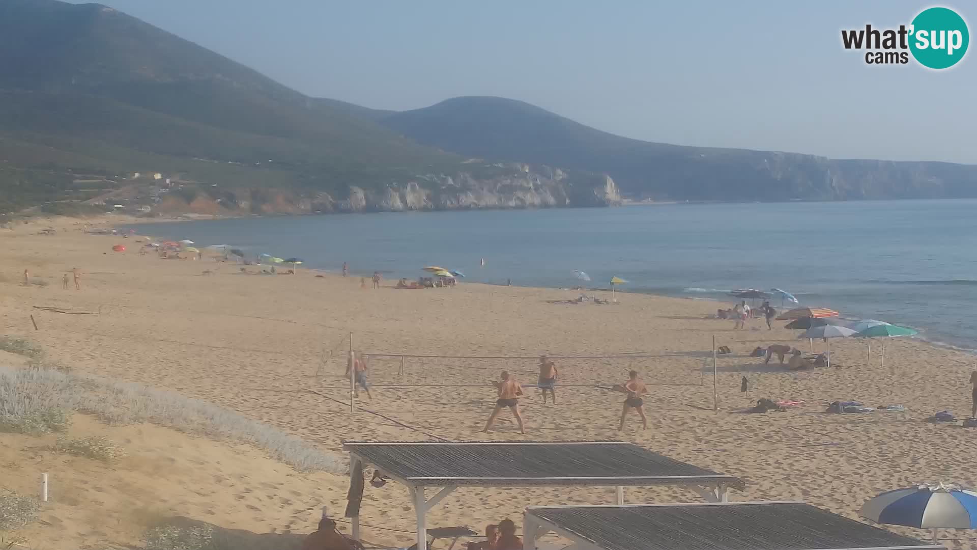 Live-Webcam am Strand von San Nicolò in Buggerru, Sardinien – Beobachten Sie die Wellen und den Sonnenuntergang