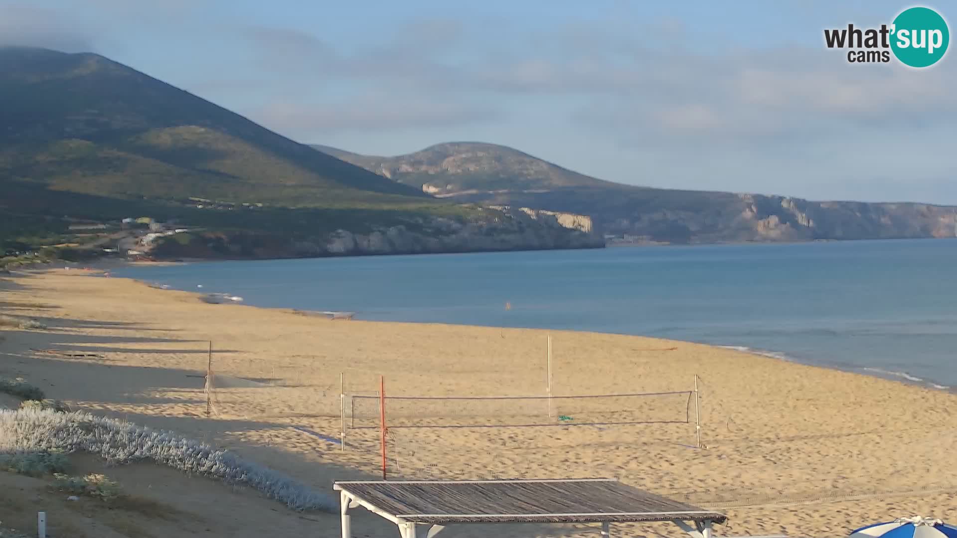 Live-Webcam am Strand von San Nicolò in Buggerru, Sardinien – Beobachten Sie die Wellen und den Sonnenuntergang