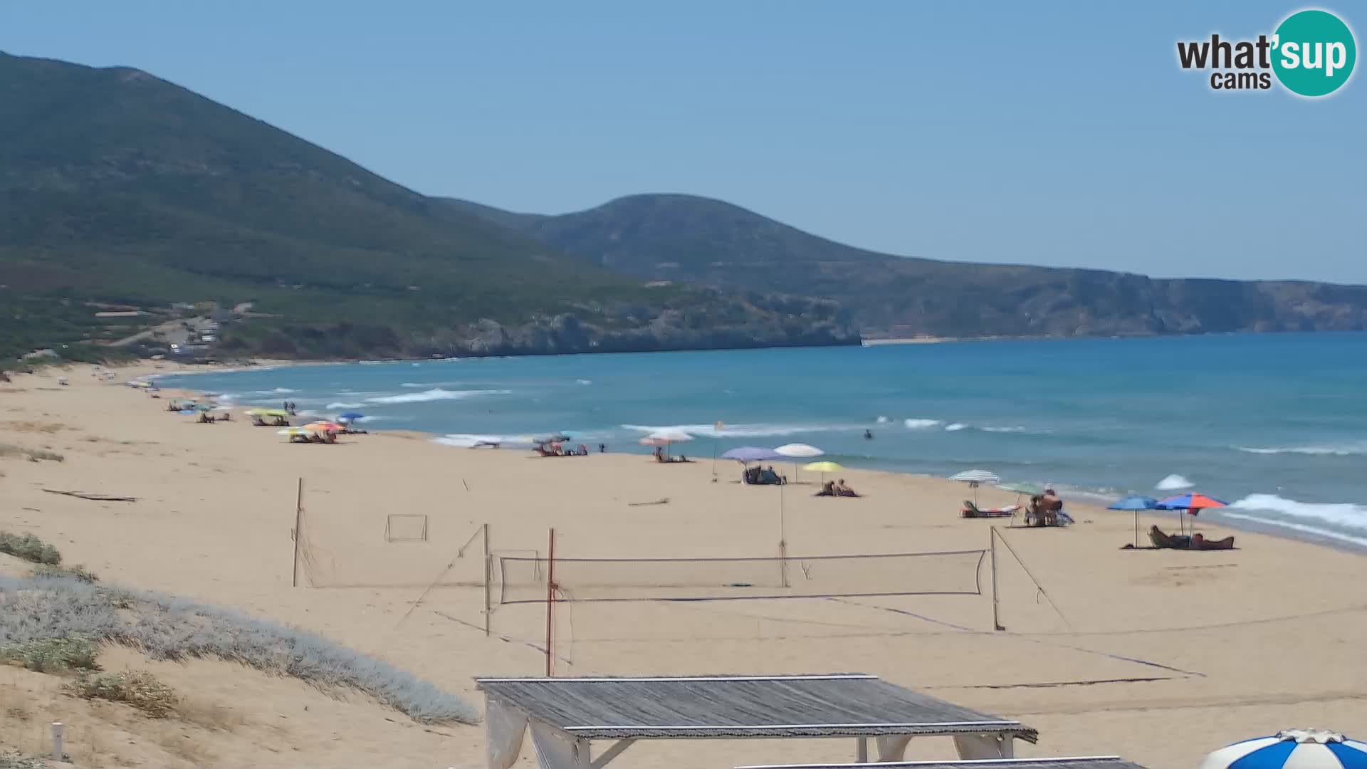 Live-Webcam am Strand von San Nicolò in Buggerru, Sardinien – Beobachten Sie die Wellen und den Sonnenuntergang