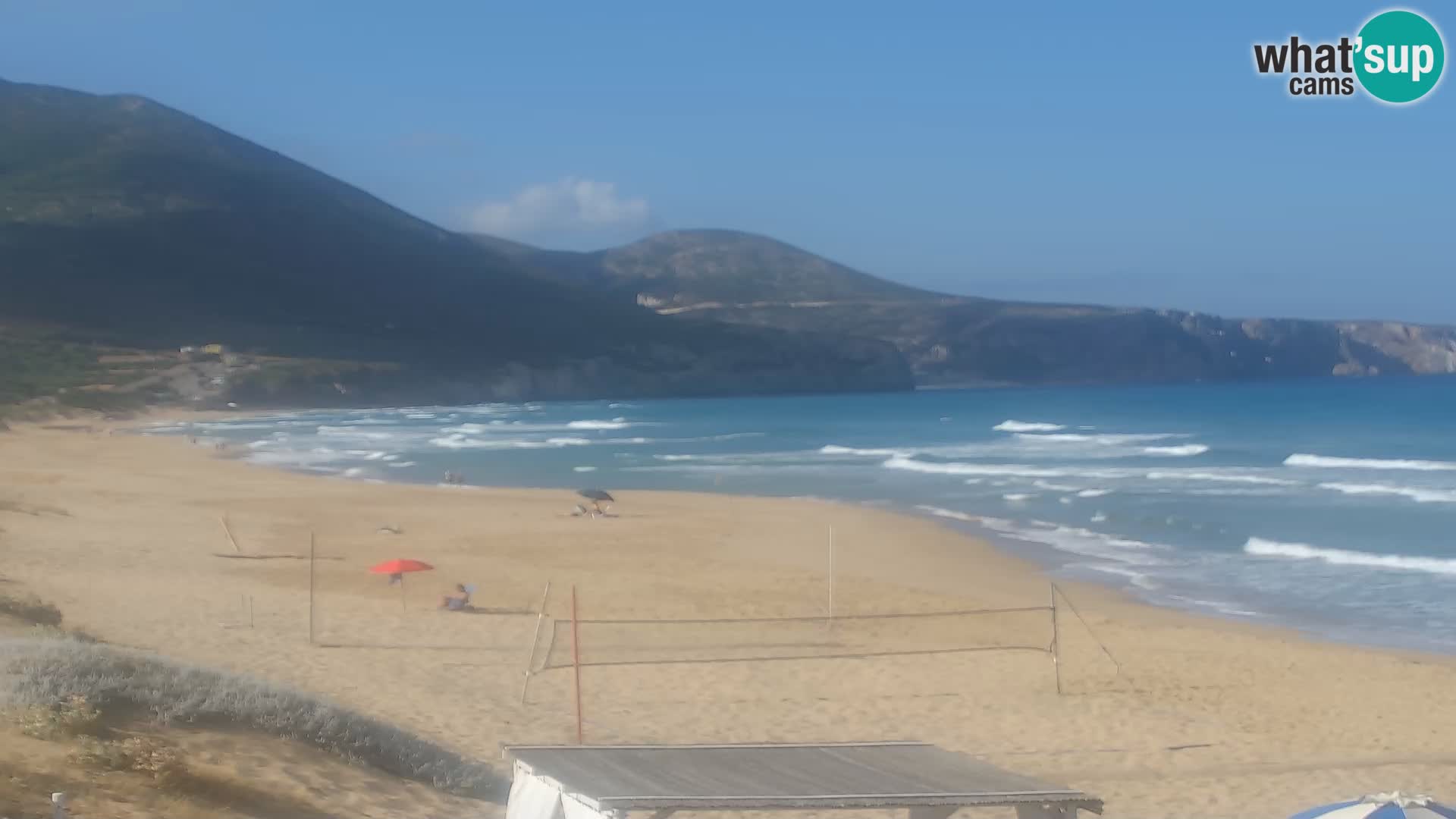 Webcam en direct de la plage de San Nicolò à Buggerru en Sardaigne – Regardez les vagues et le coucher de soleil