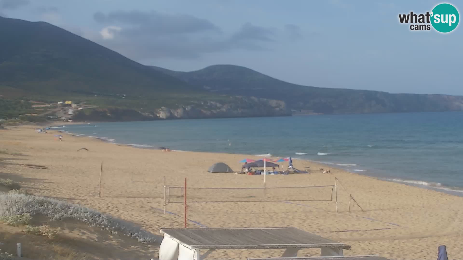 Live-Webcam am Strand von San Nicolò in Buggerru, Sardinien – Beobachten Sie die Wellen und den Sonnenuntergang