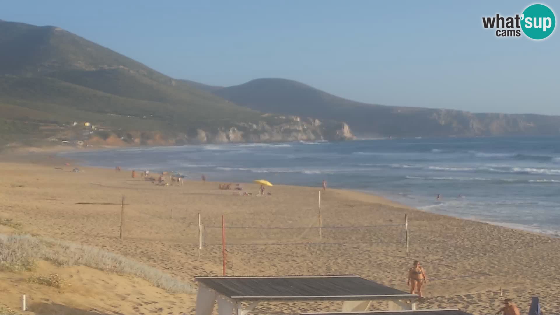 Live-Webcam am Strand von San Nicolò in Buggerru, Sardinien – Beobachten Sie die Wellen und den Sonnenuntergang