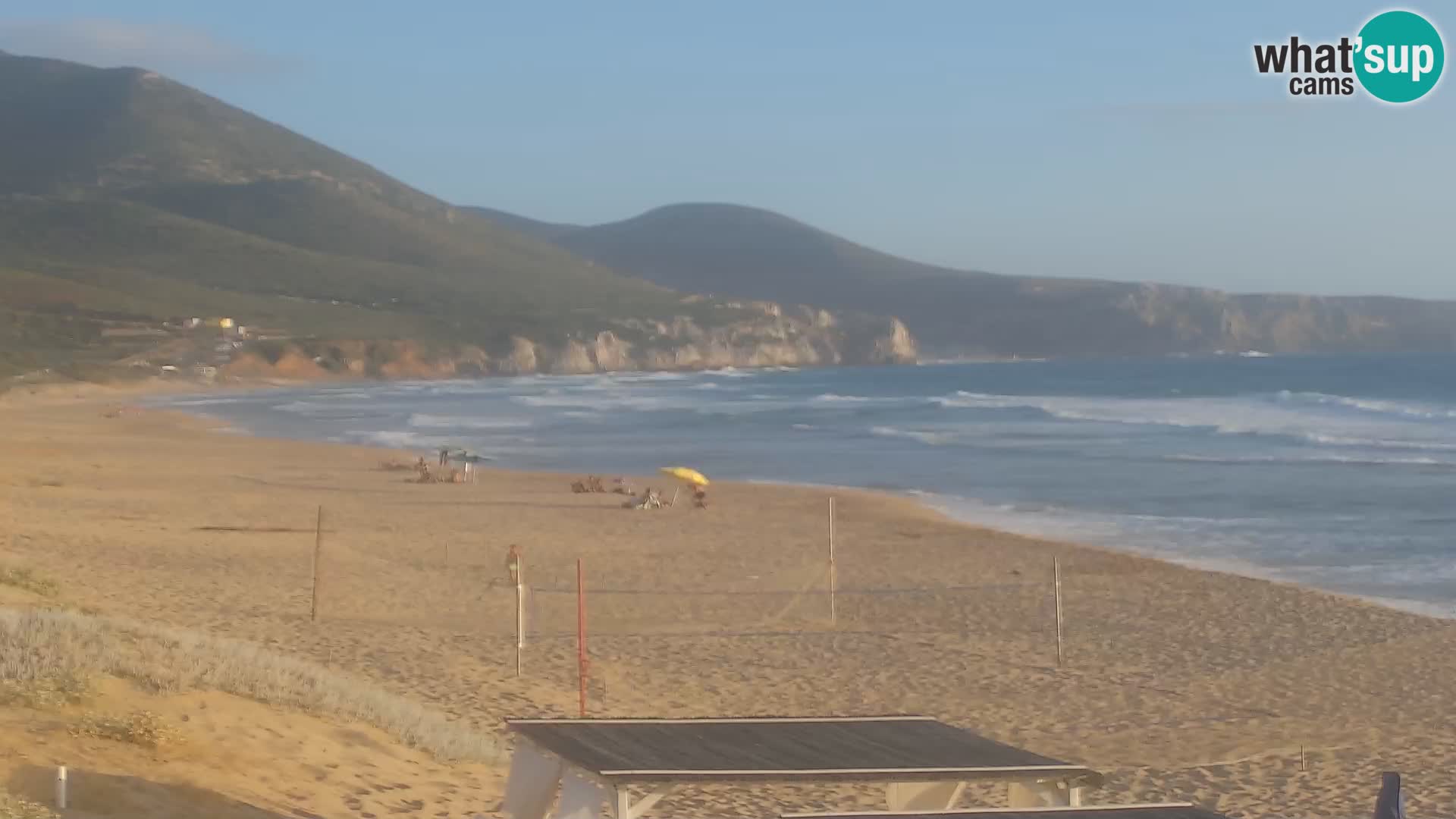 Webcam en direct de la plage de San Nicolò à Buggerru en Sardaigne – Regardez les vagues et le coucher de soleil