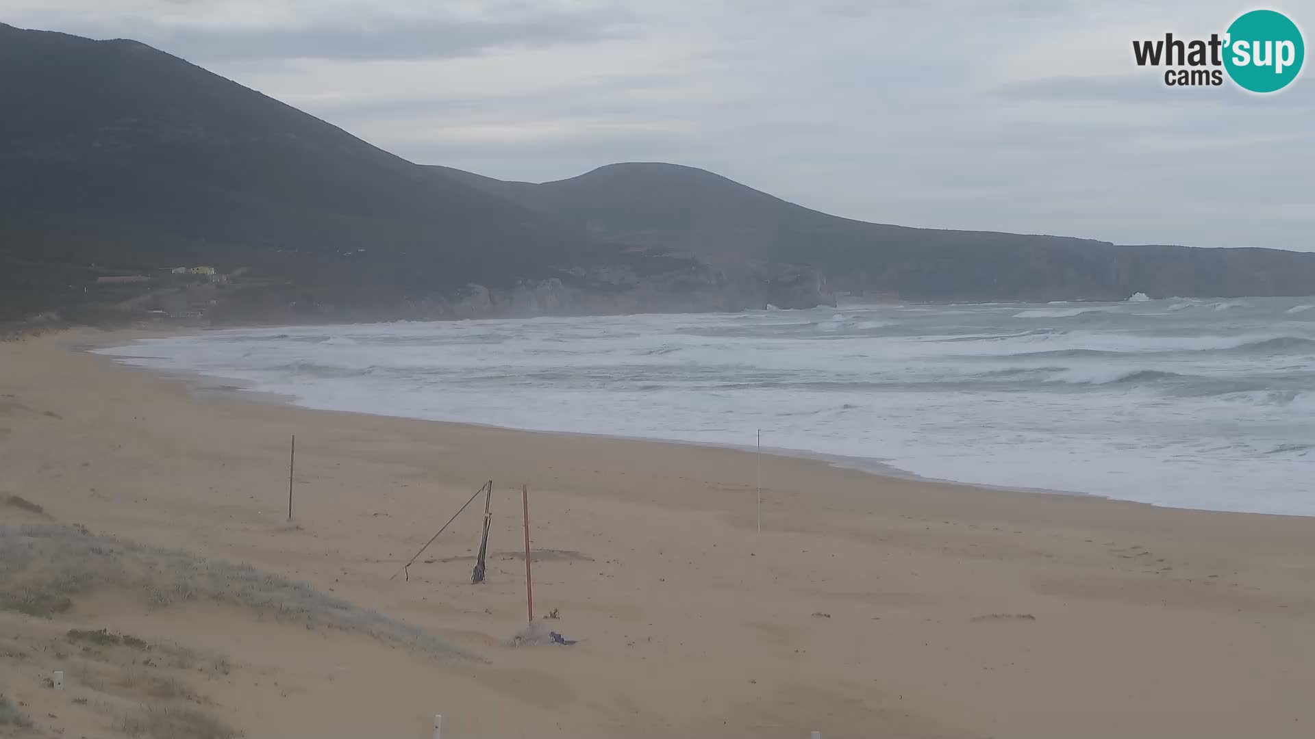 Live-Webcam am Strand von San Nicolò in Buggerru, Sardinien – Beobachten Sie die Wellen und den Sonnenuntergang