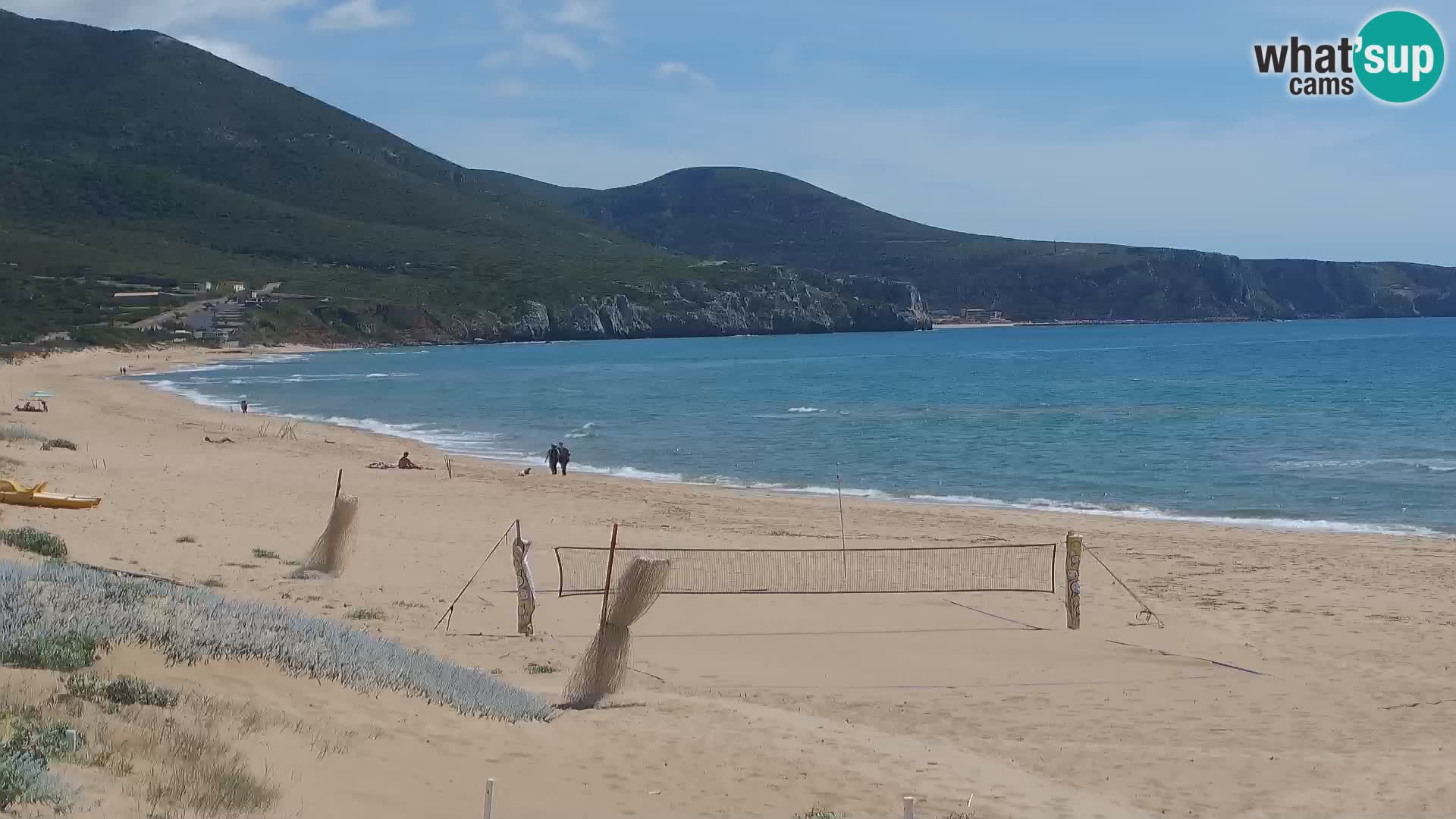 Live-Webcam am Strand von San Nicolò in Buggerru, Sardinien – Beobachten Sie die Wellen und den Sonnenuntergang