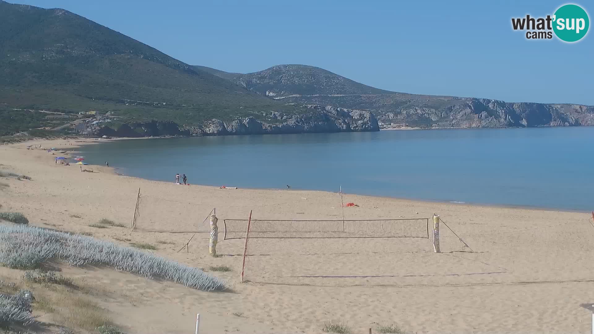 Live-Webcam am Strand von San Nicolò in Buggerru, Sardinien – Beobachten Sie die Wellen und den Sonnenuntergang