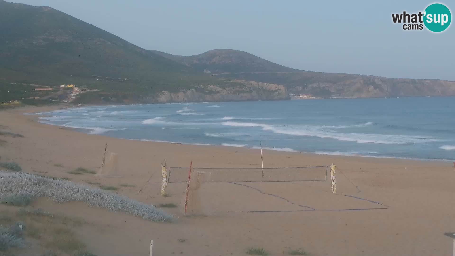 Live-Webcam am Strand von San Nicolò in Buggerru, Sardinien – Beobachten Sie die Wellen und den Sonnenuntergang