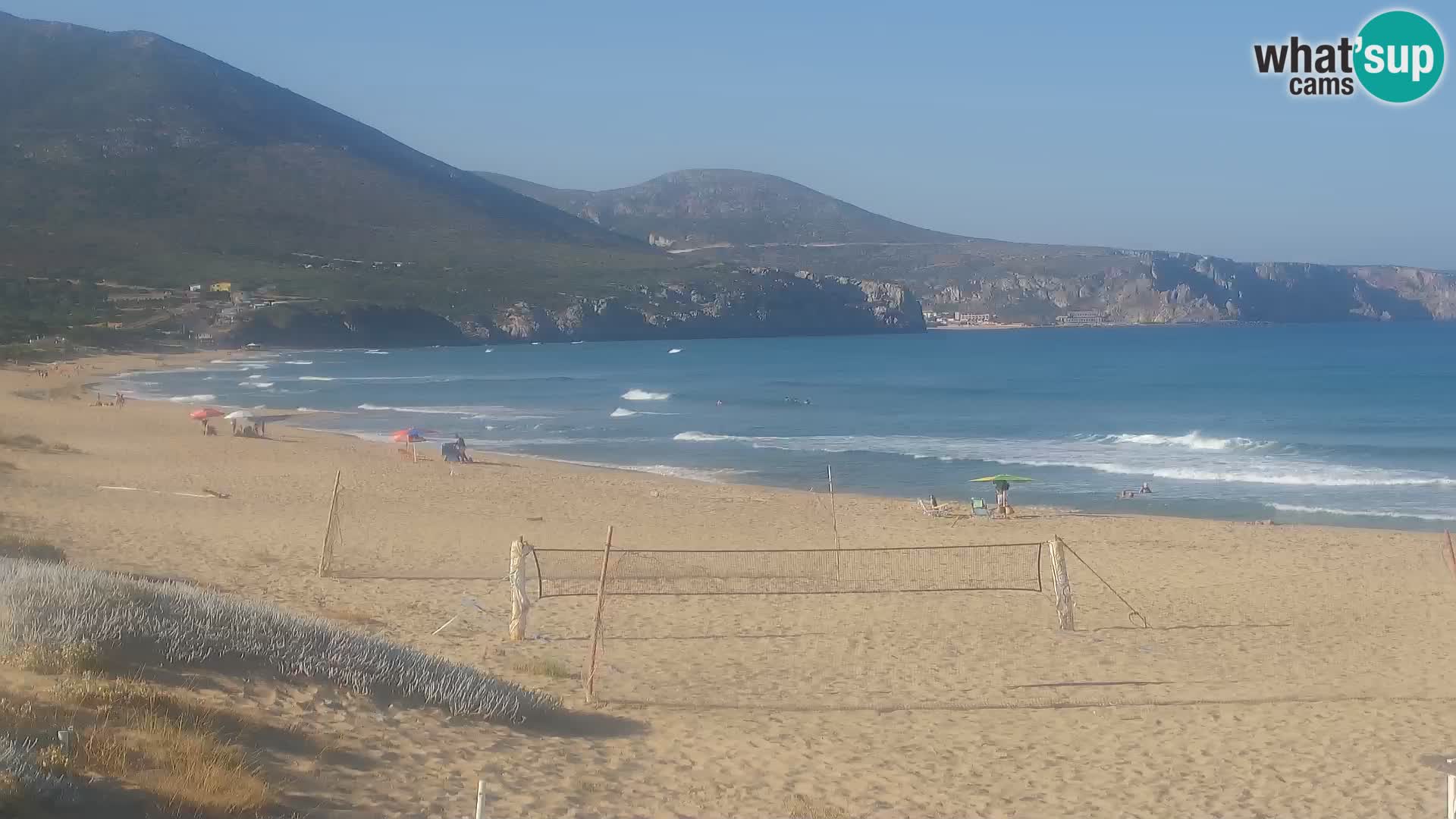 Webcam en direct de la plage de San Nicolò à Buggerru en Sardaigne – Regardez les vagues et le coucher de soleil