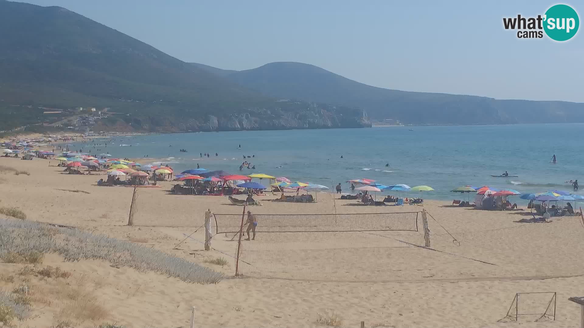 Live-Webcam am Strand von San Nicolò in Buggerru, Sardinien – Beobachten Sie die Wellen und den Sonnenuntergang