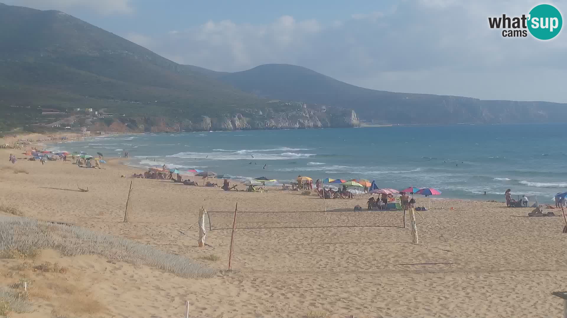 Live-Webcam am Strand von San Nicolò in Buggerru, Sardinien – Beobachten Sie die Wellen und den Sonnenuntergang