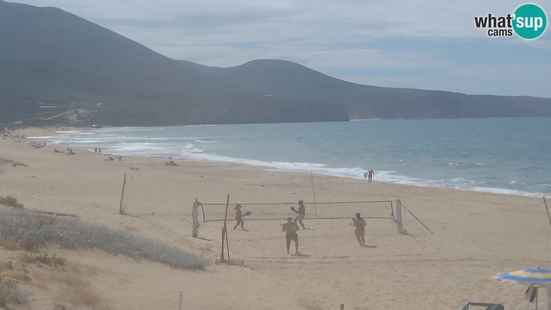 Live-Webcam am Strand von San Nicolò in Buggerru, Sardinien – Beobachten Sie die Wellen und den Sonnenuntergang