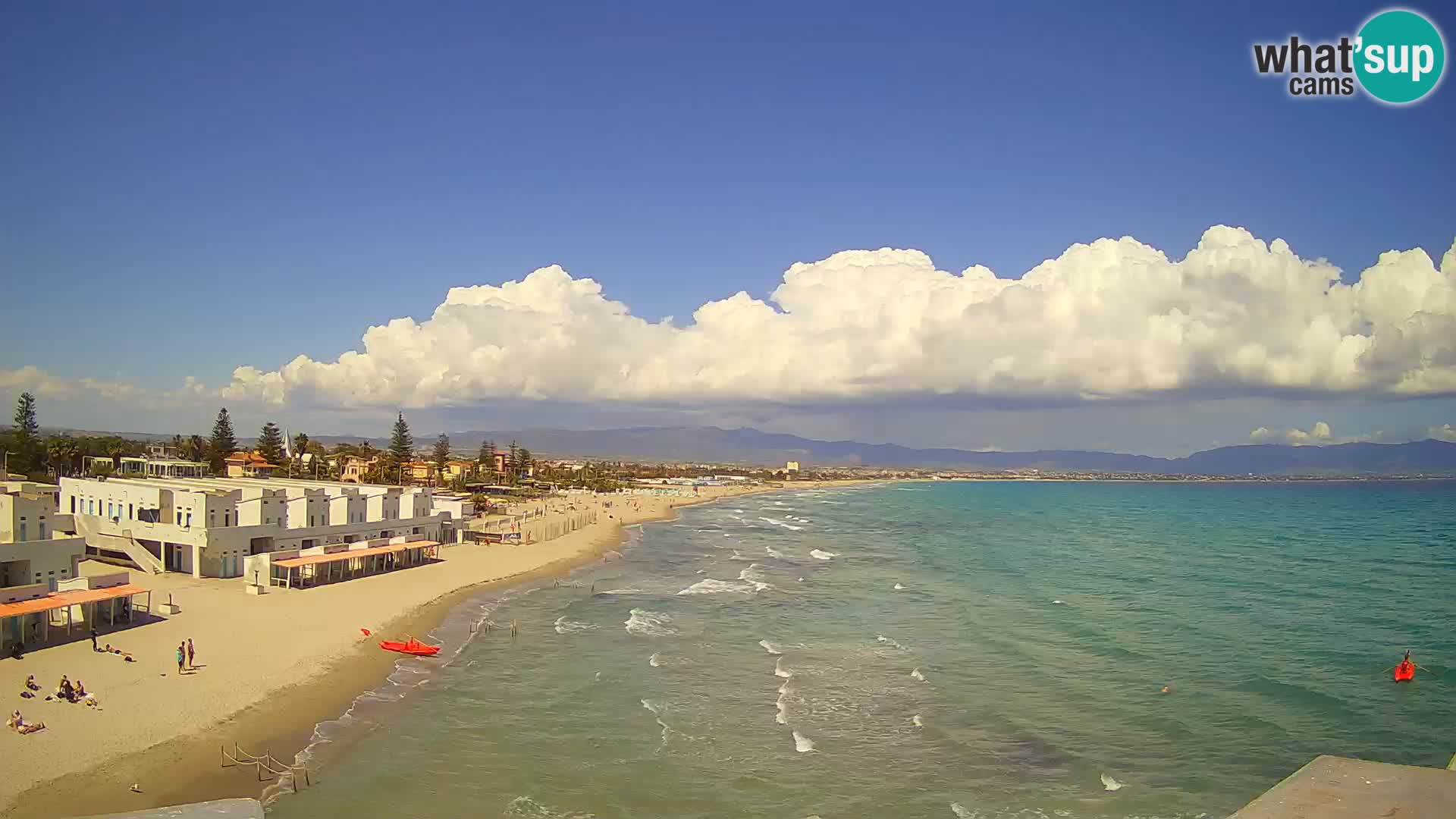 Webcam en direct Golfe de Cagliari – Plage du Poetto – Sardaigne