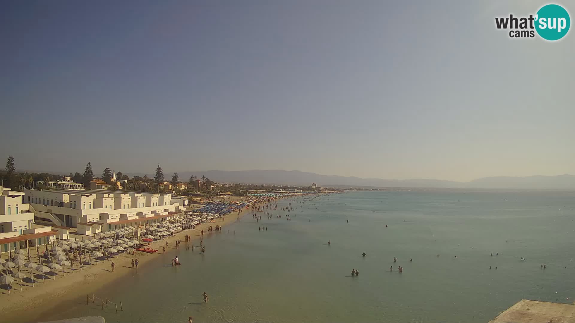 Camera en vivo Golfo de Cagliari – Playa del Poetto – Cerdeña