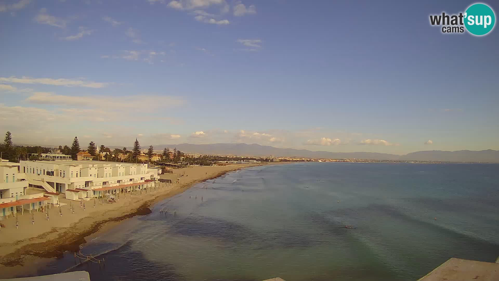 Camera en vivo Golfo de Cagliari – Playa del Poetto – Cerdeña