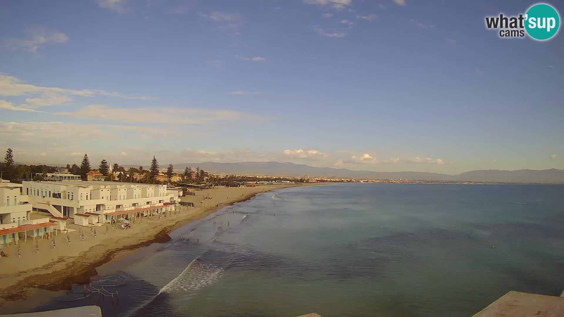 Camera en vivo Golfo de Cagliari – Playa del Poetto – Cerdeña