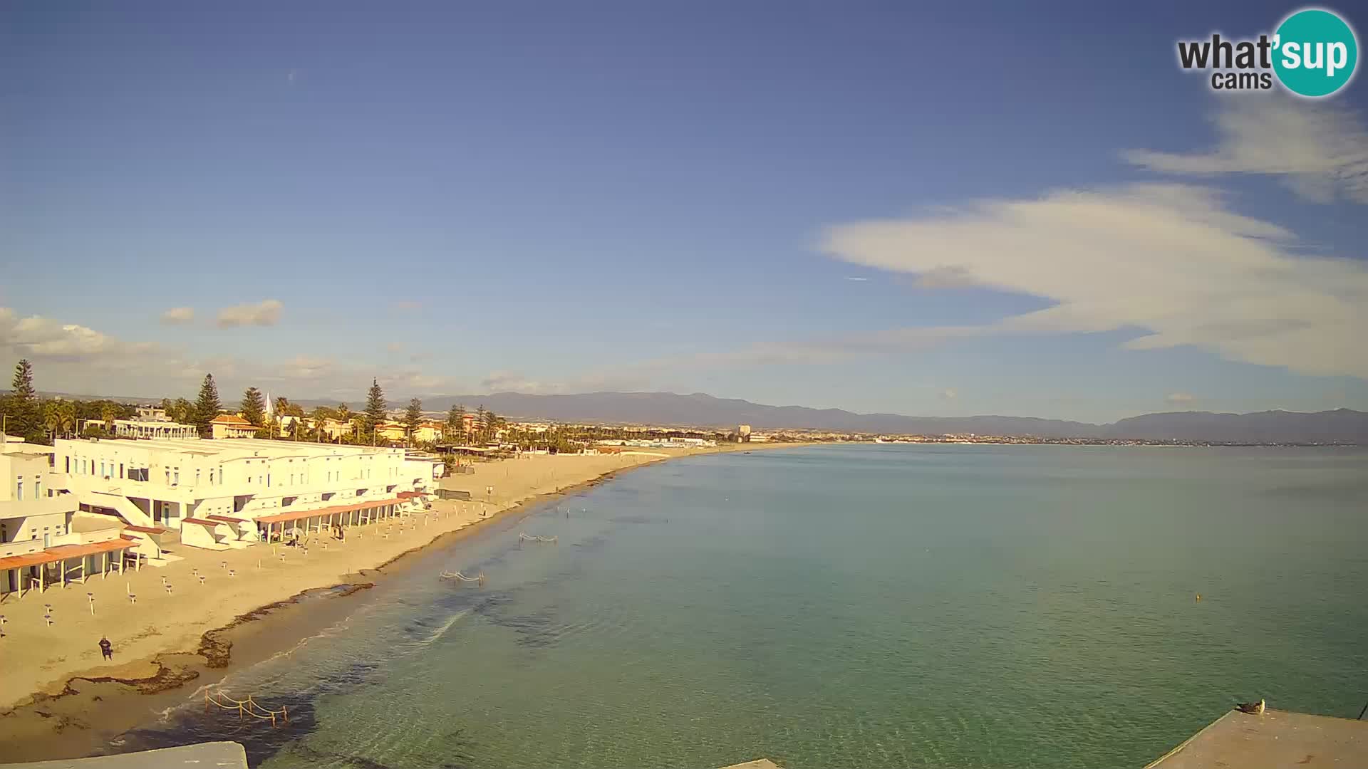 Camera en vivo Golfo de Cagliari – Playa del Poetto – Cerdeña