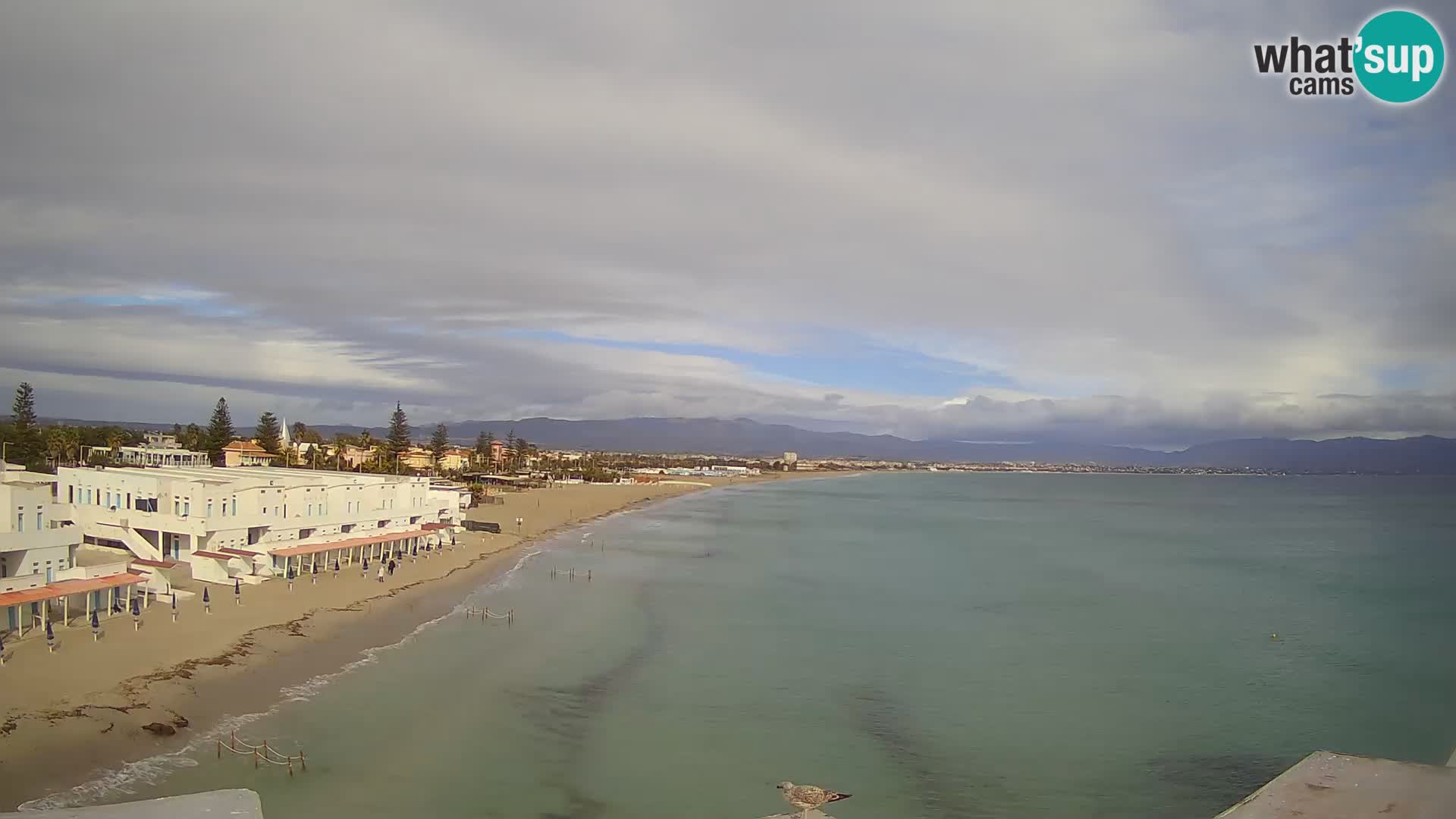 Spletna kamera v živo Cagliarski zaliv – plaža Poetto – Sardinija