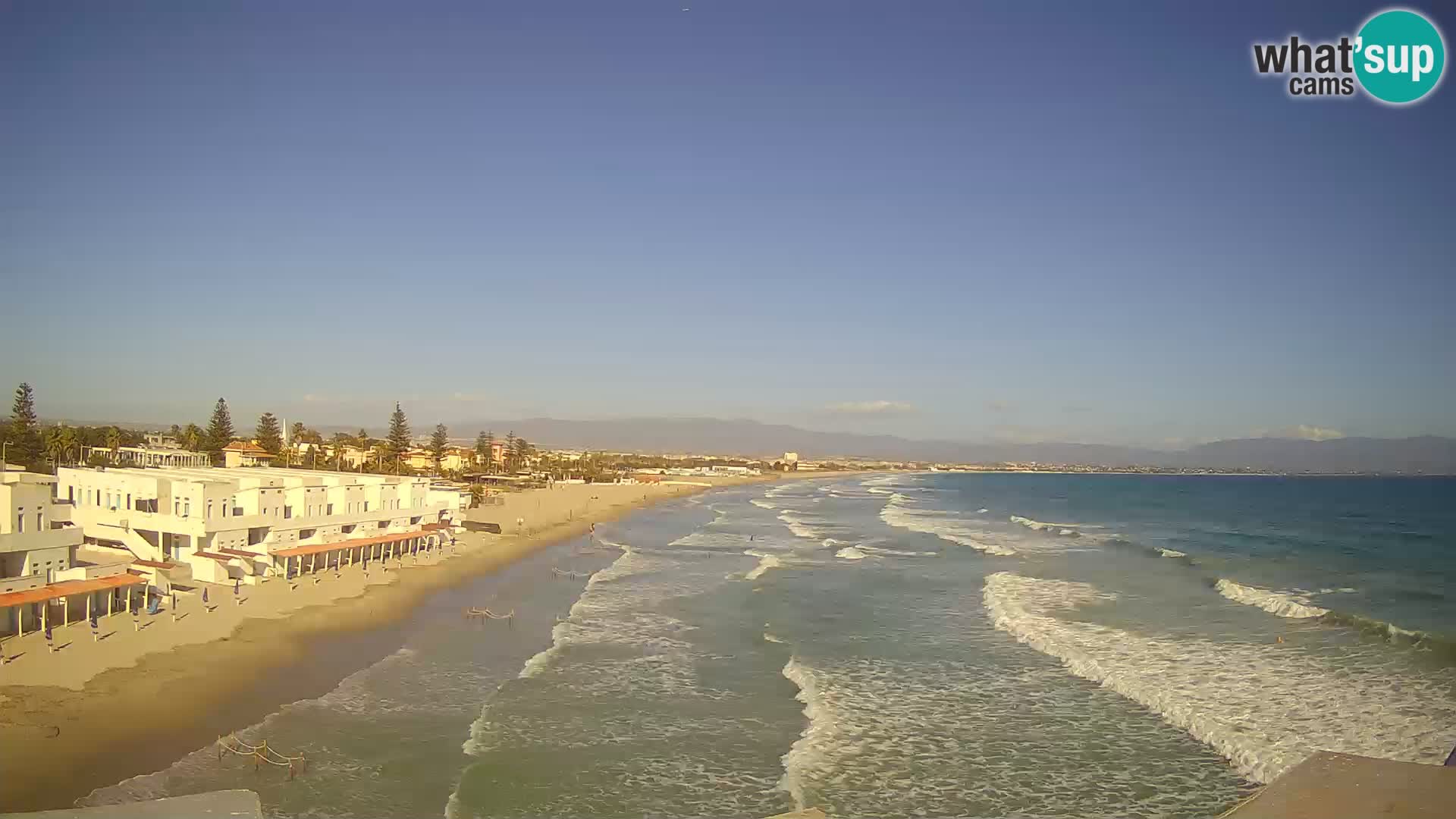 Camera en vivo Golfo de Cagliari – Playa del Poetto – Cerdeña