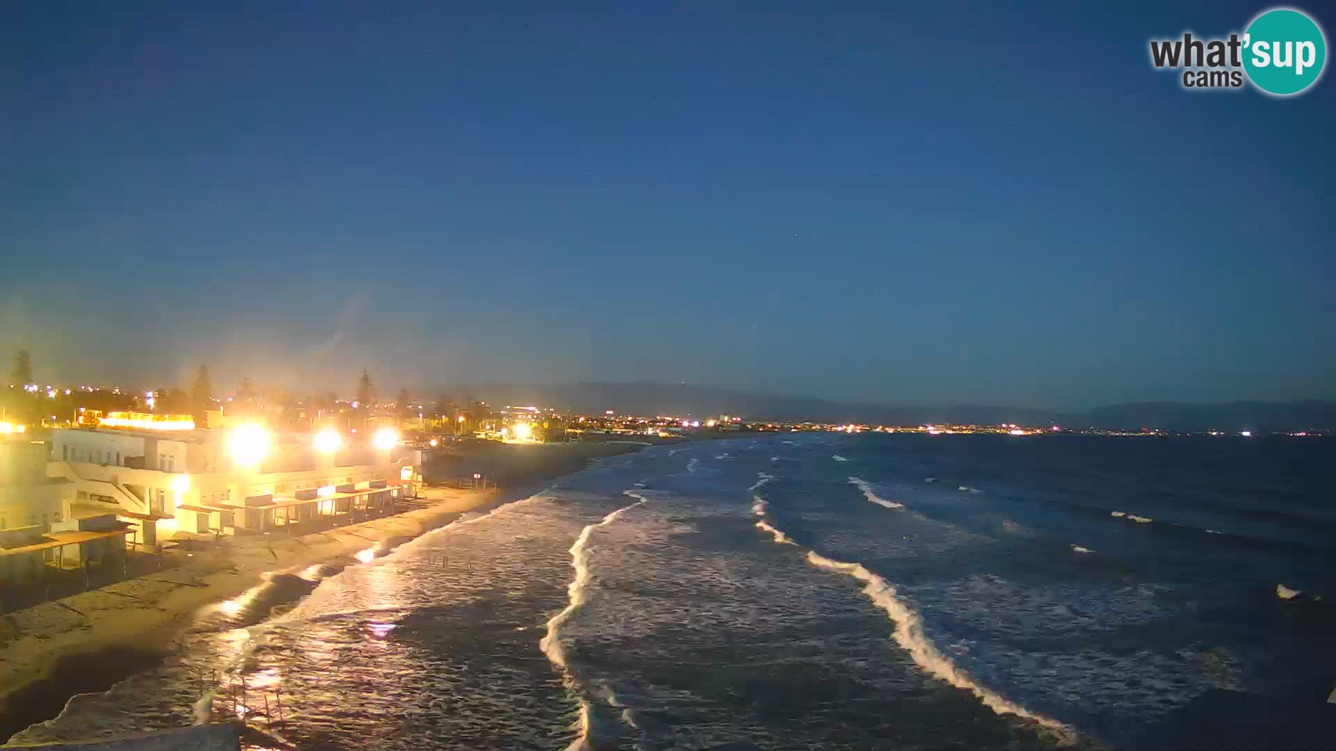 Spletna kamera v živo Cagliarski zaliv – plaža Poetto – Sardinija