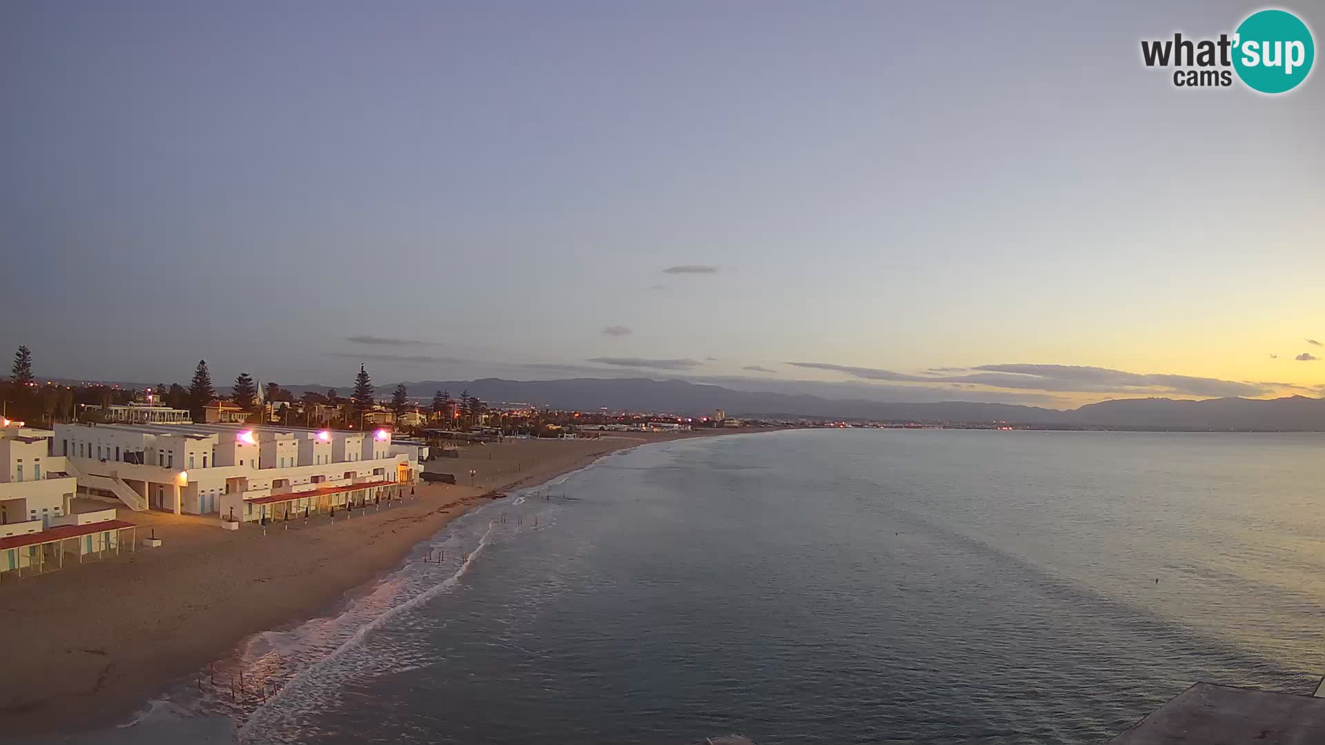 Webcam en direct Golfe de Cagliari – Plage du Poetto – Sardaigne