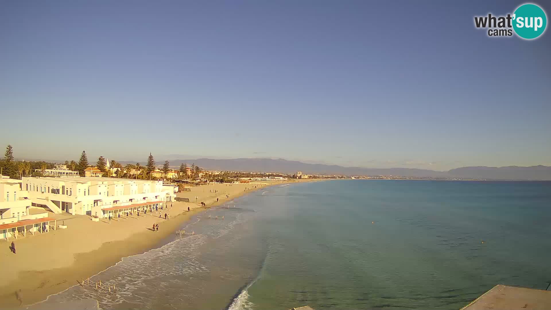 Webcam en direct Golfe de Cagliari – Plage du Poetto – Sardaigne