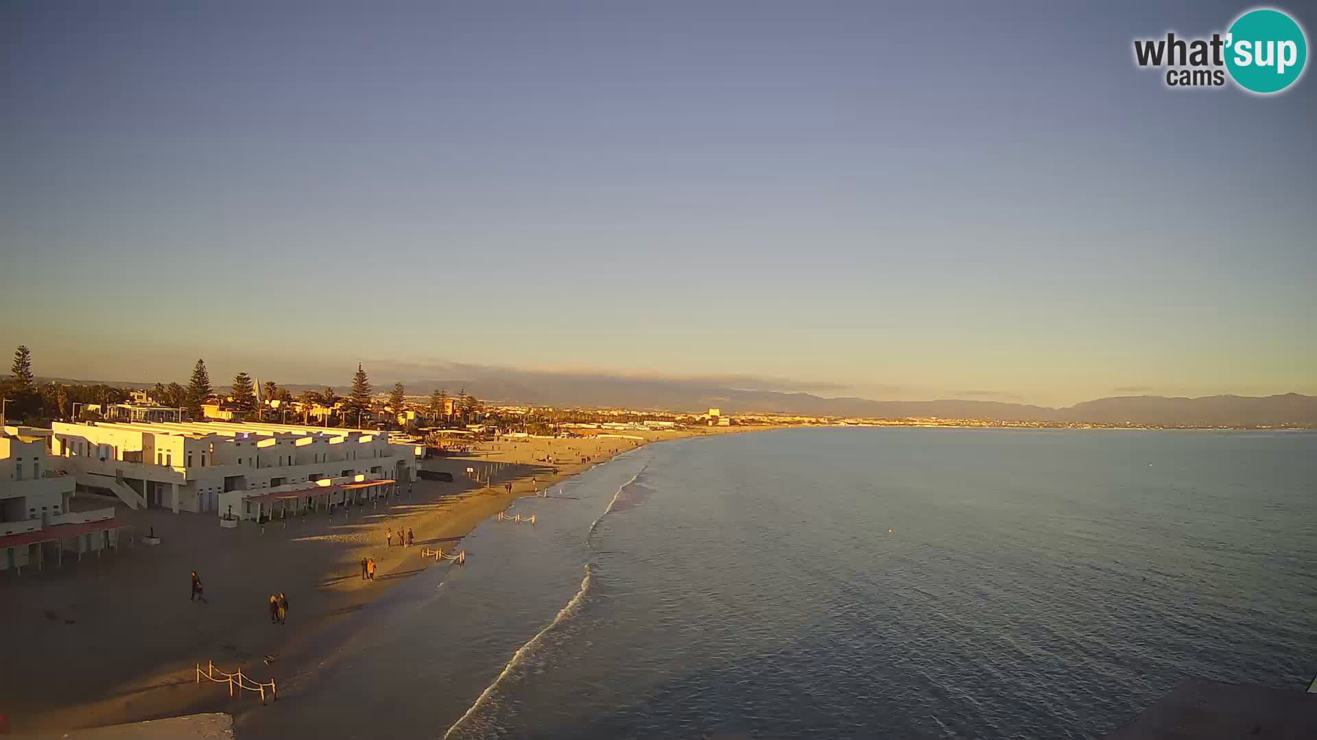 Camera en vivo Golfo de Cagliari – Playa del Poetto – Cerdeña