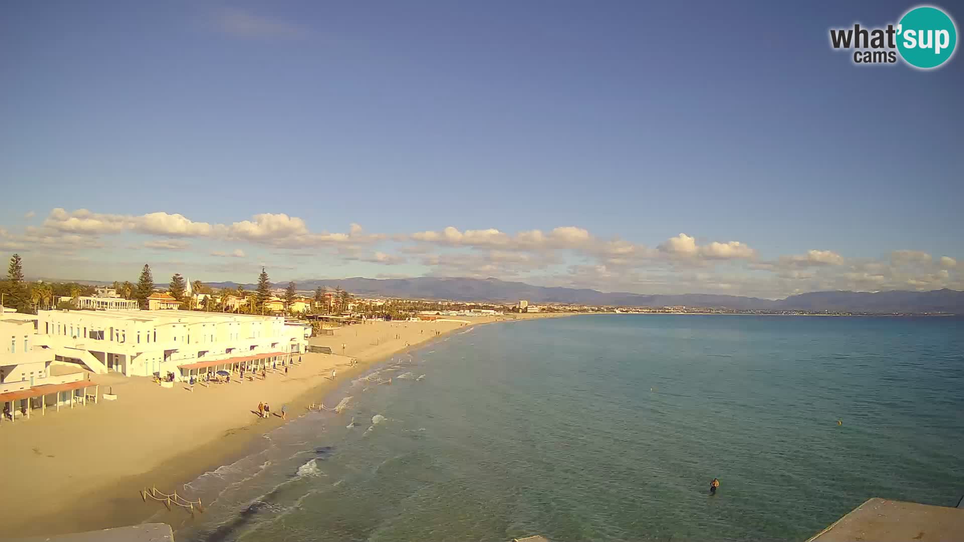 Web kamera uživo Cagliarski zaljev – plaža Poetto – Sardinija