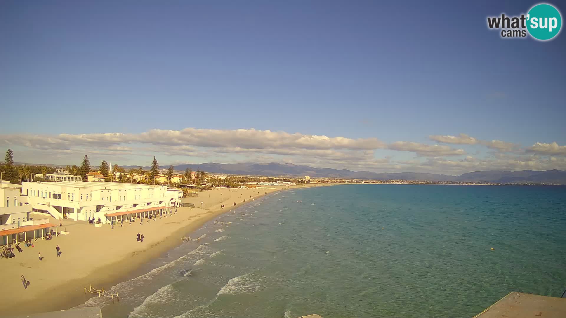 Webcam en direct Golfe de Cagliari – Plage du Poetto – Sardaigne