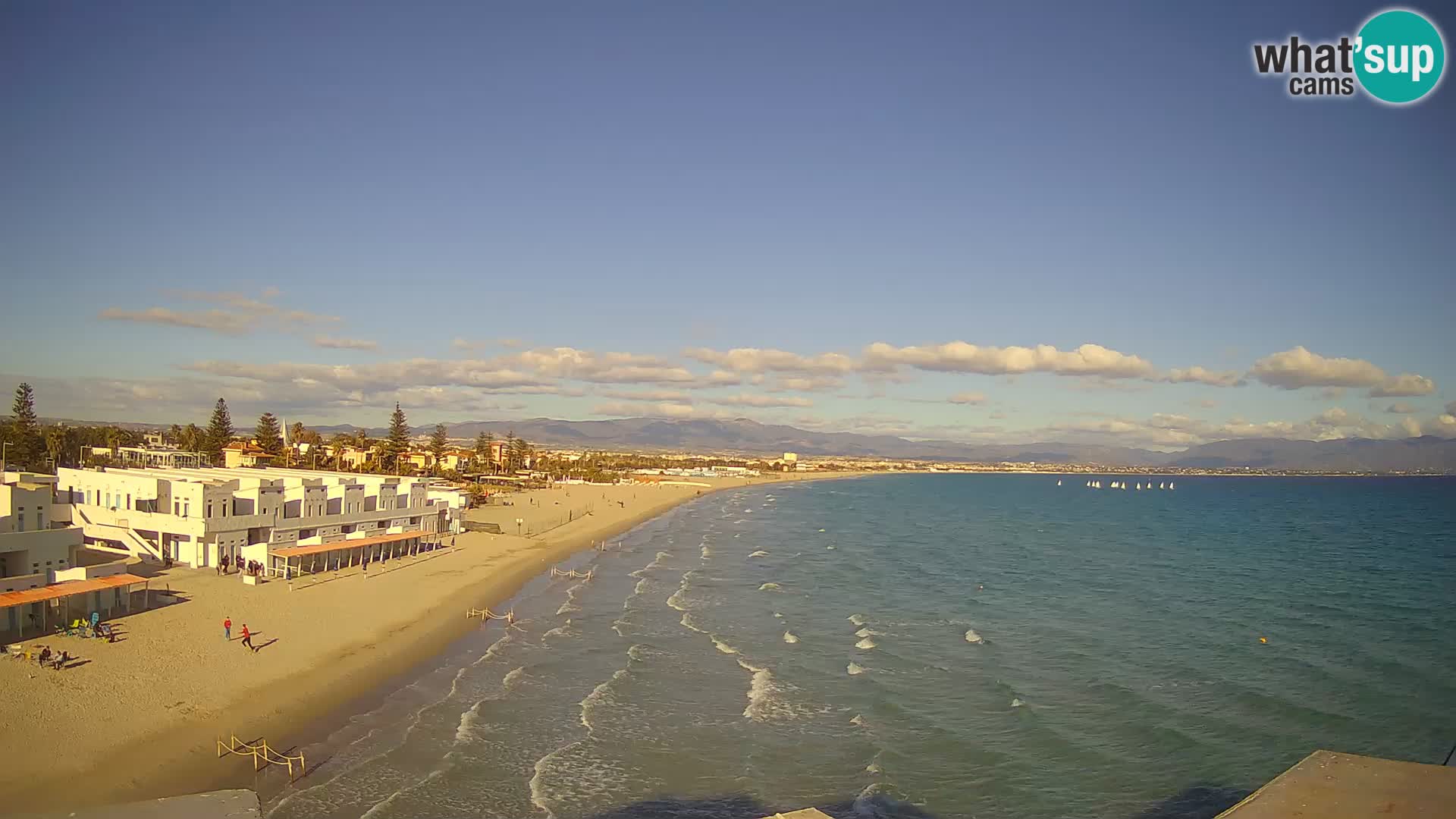 Webcam en direct Golfe de Cagliari – Plage du Poetto – Sardaigne