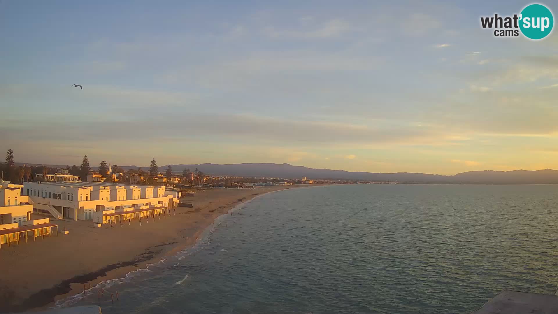 Camera en vivo Golfo de Cagliari – Playa del Poetto – Cerdeña