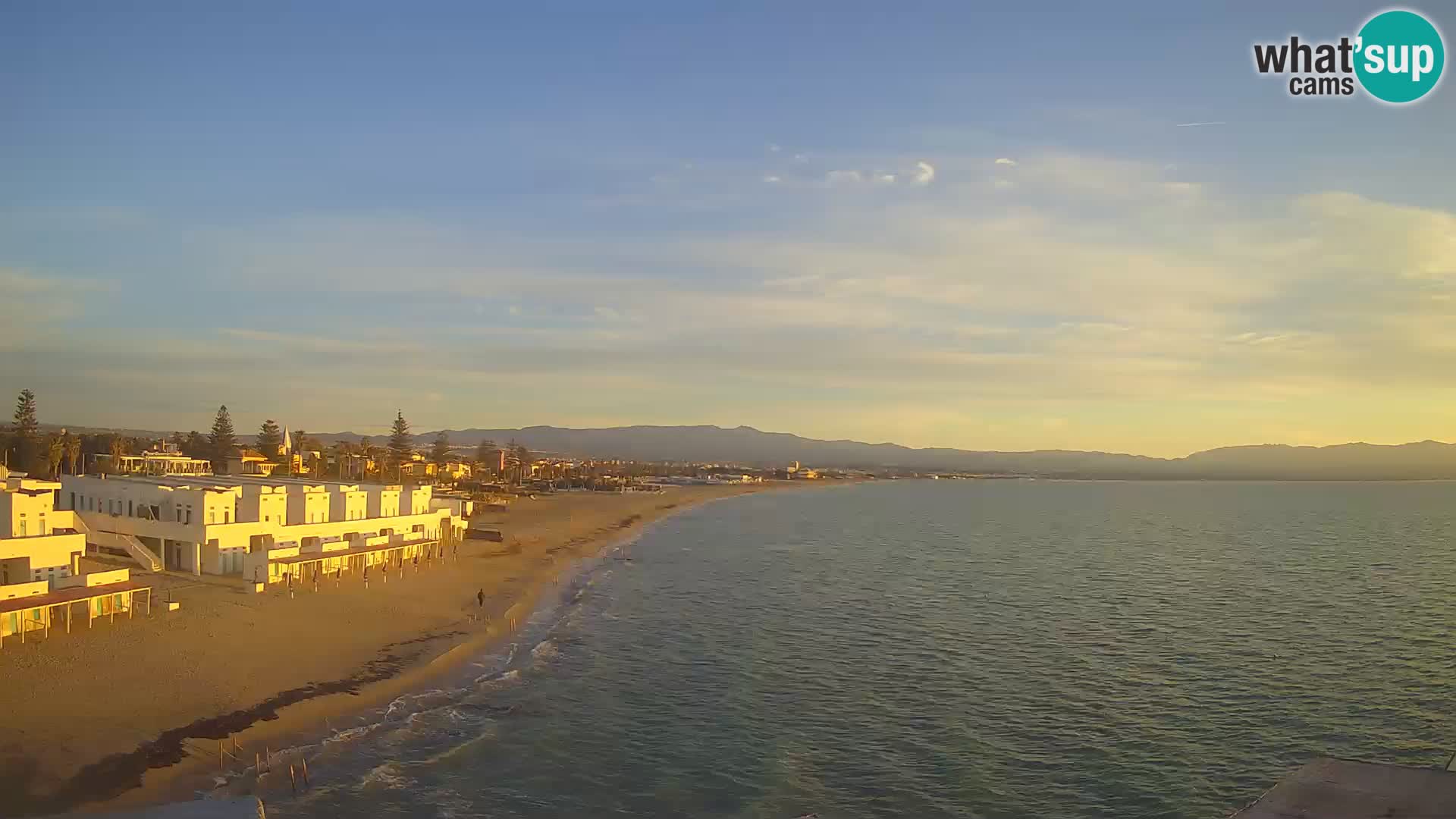 Camera en vivo Golfo de Cagliari – Playa del Poetto – Cerdeña