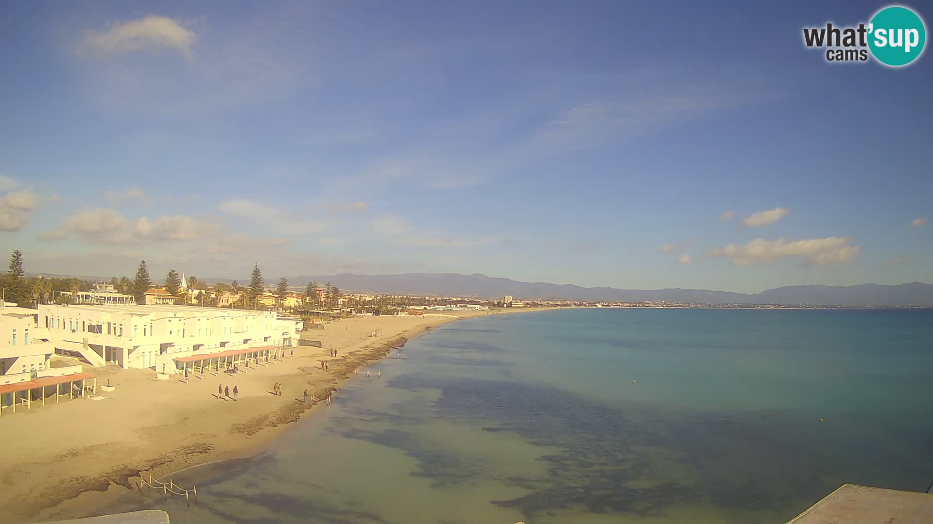 Spletna kamera v živo Cagliarski zaliv – plaža Poetto – Sardinija