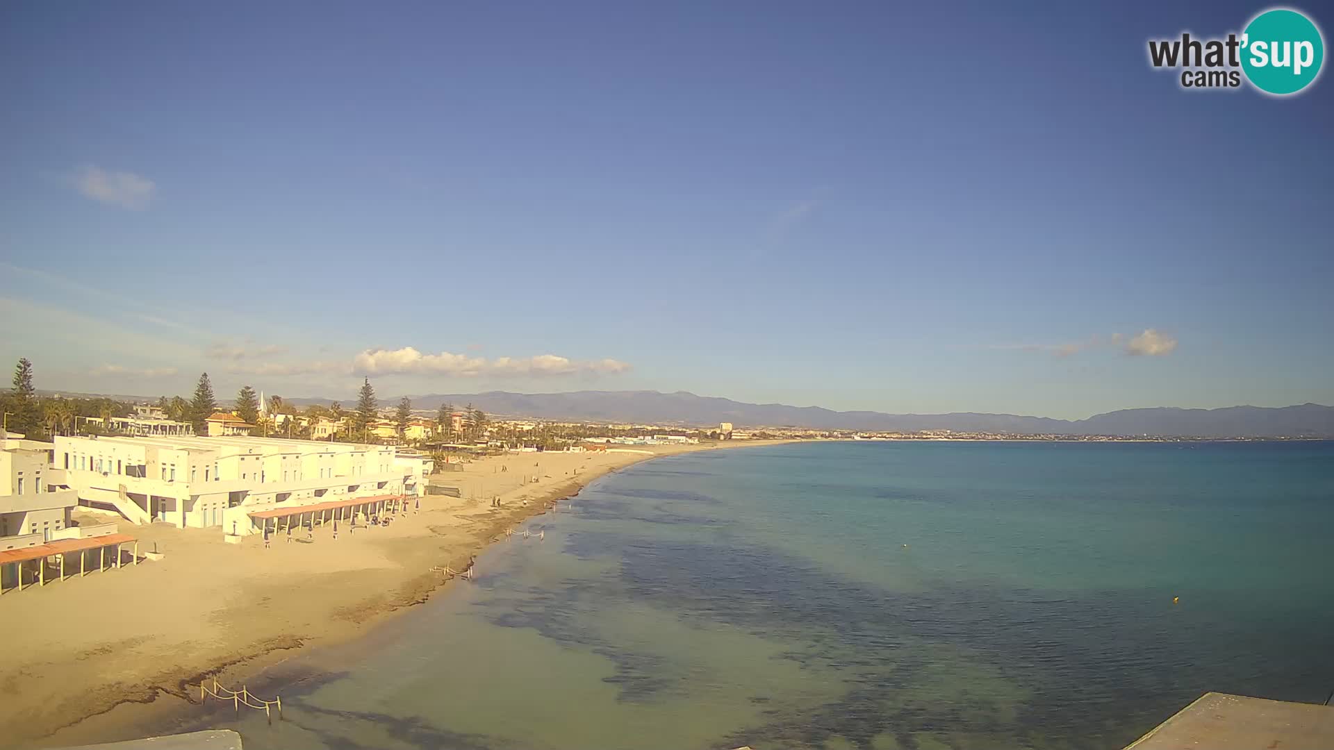 Camera en vivo Golfo de Cagliari – Playa del Poetto – Cerdeña