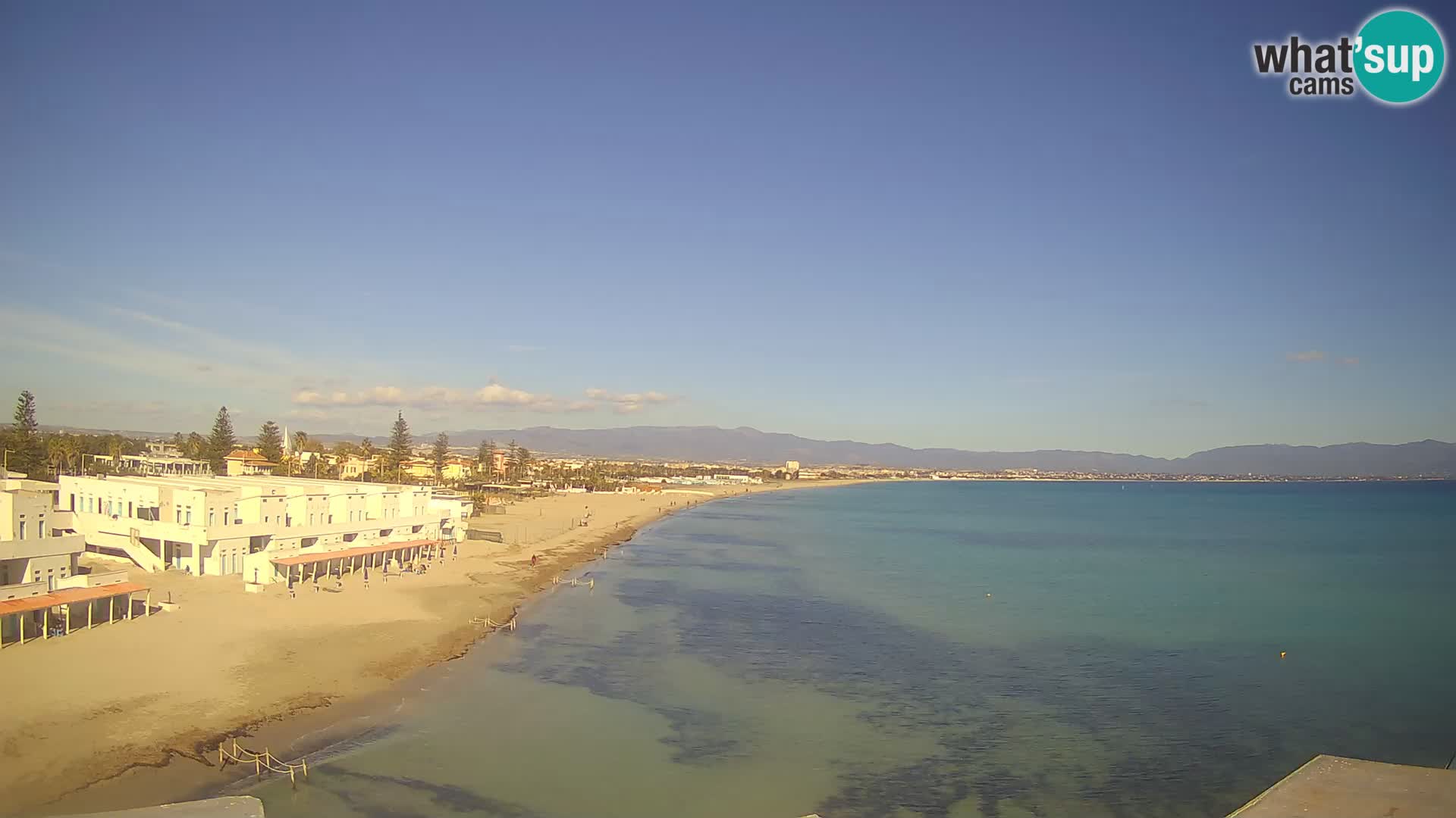 Webcam en direct Golfe de Cagliari – Plage du Poetto – Sardaigne