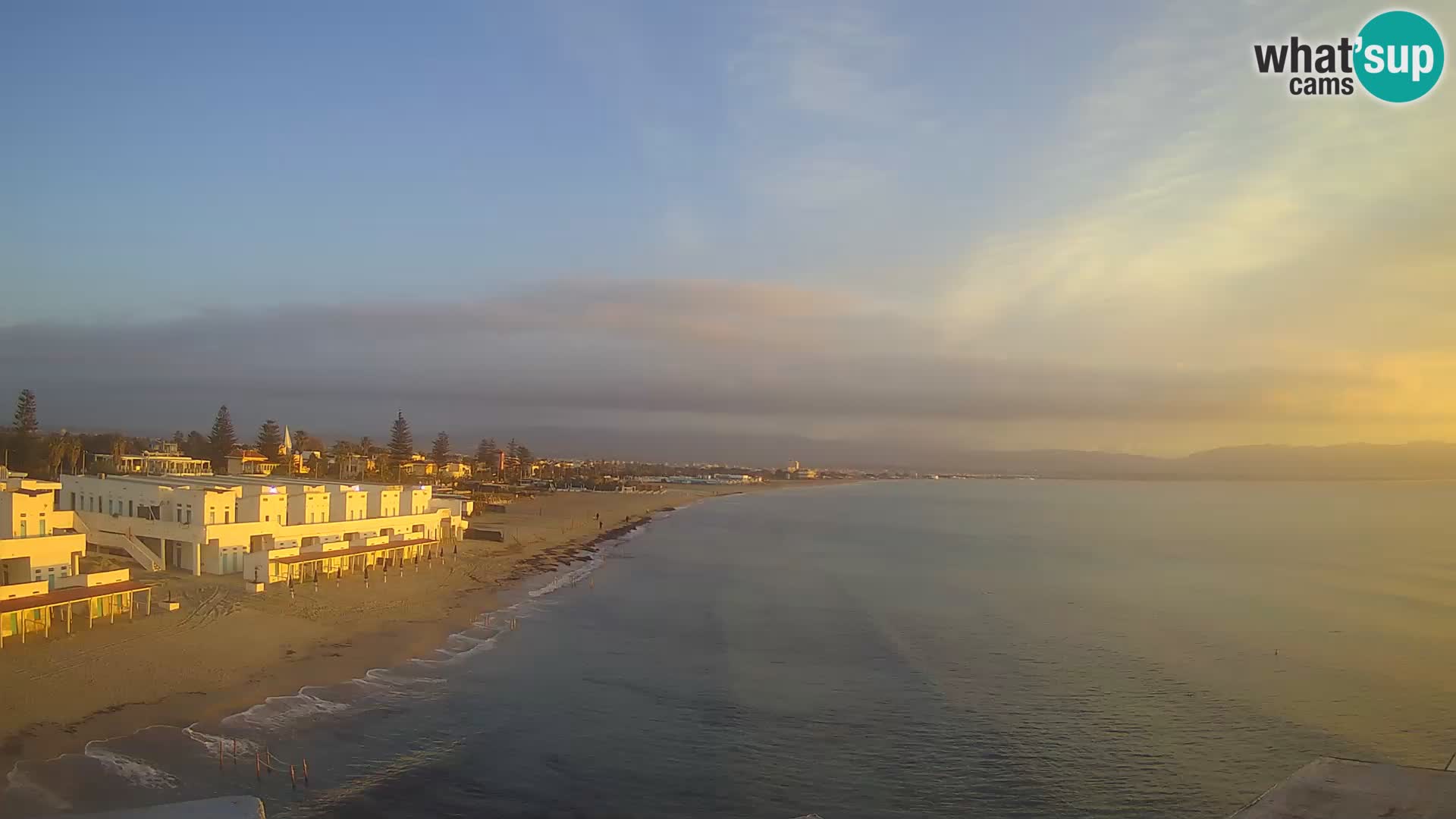 Camera en vivo Golfo de Cagliari – Playa del Poetto – Cerdeña