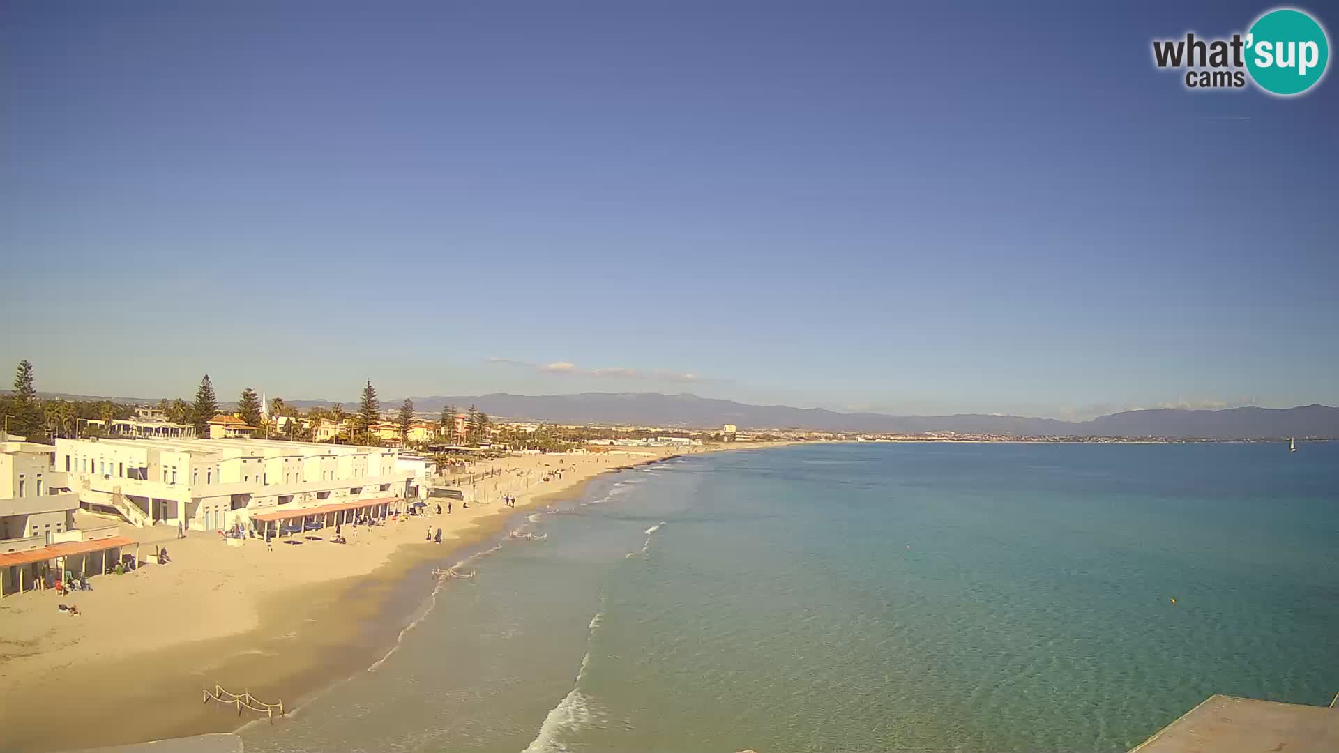 Webcam en direct Golfe de Cagliari – Plage du Poetto – Sardaigne