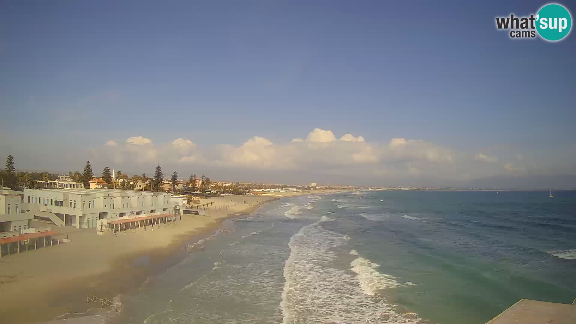 Camera en vivo Golfo de Cagliari – Playa del Poetto – Cerdeña