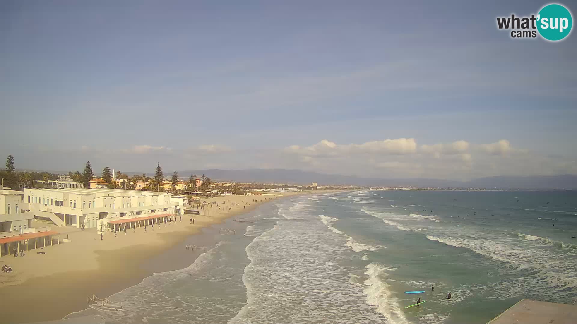 Camera en vivo Golfo de Cagliari – Playa del Poetto – Cerdeña